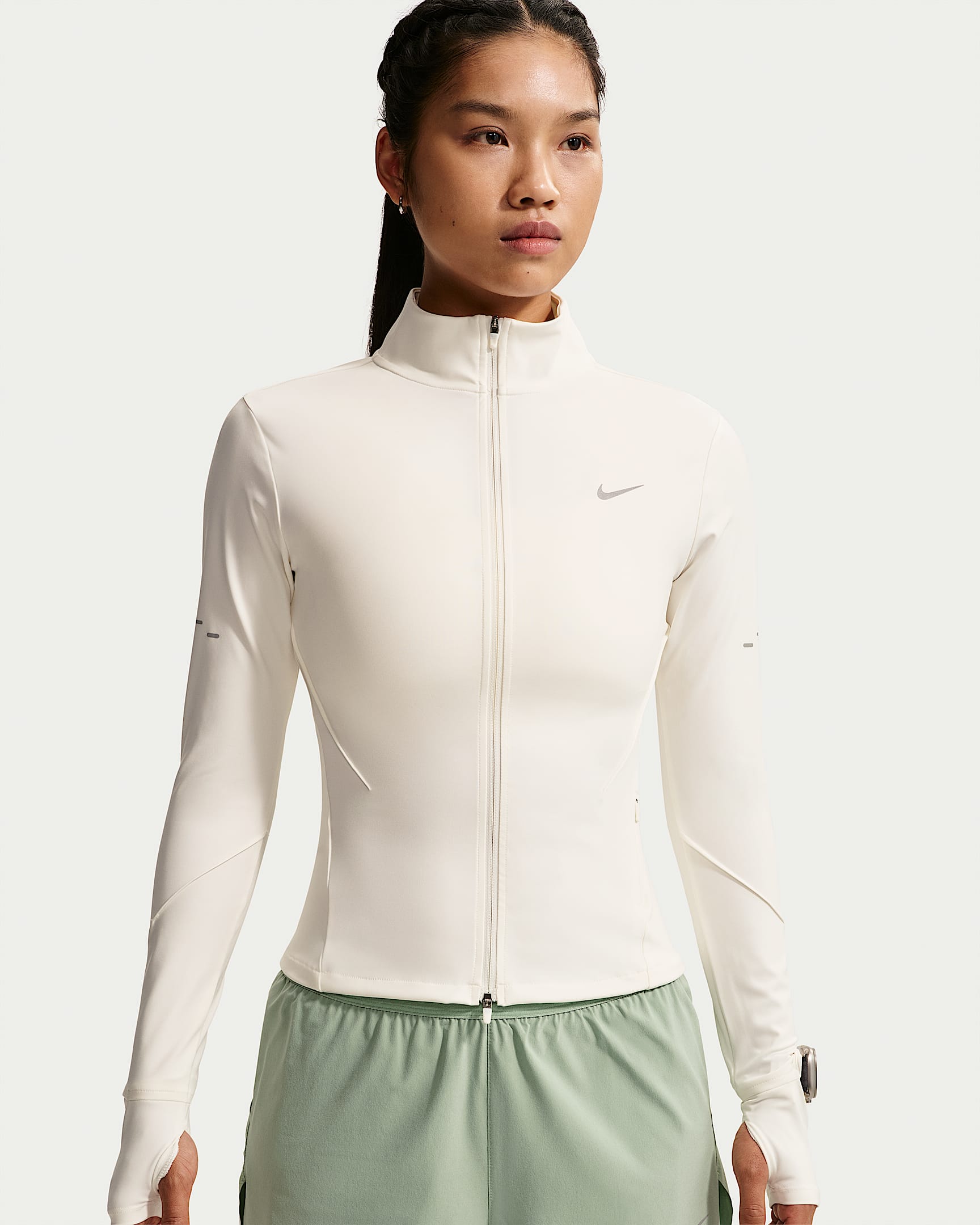 Nike Swift Dri-FIT 女子速干全长拉链开襟跑步夹克 - 帆白