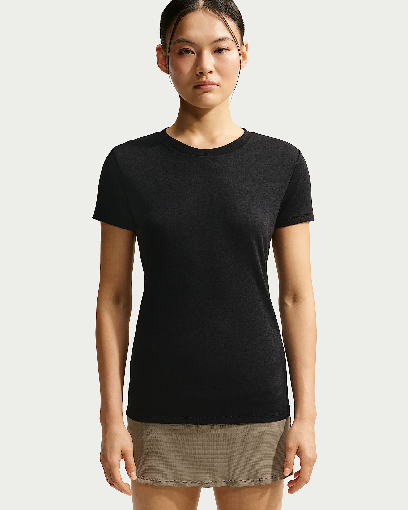 NikeSKIMS Performance Cotton Blend 女子速干短袖上衣 - NSKM Obsidian/NSKM Boulder