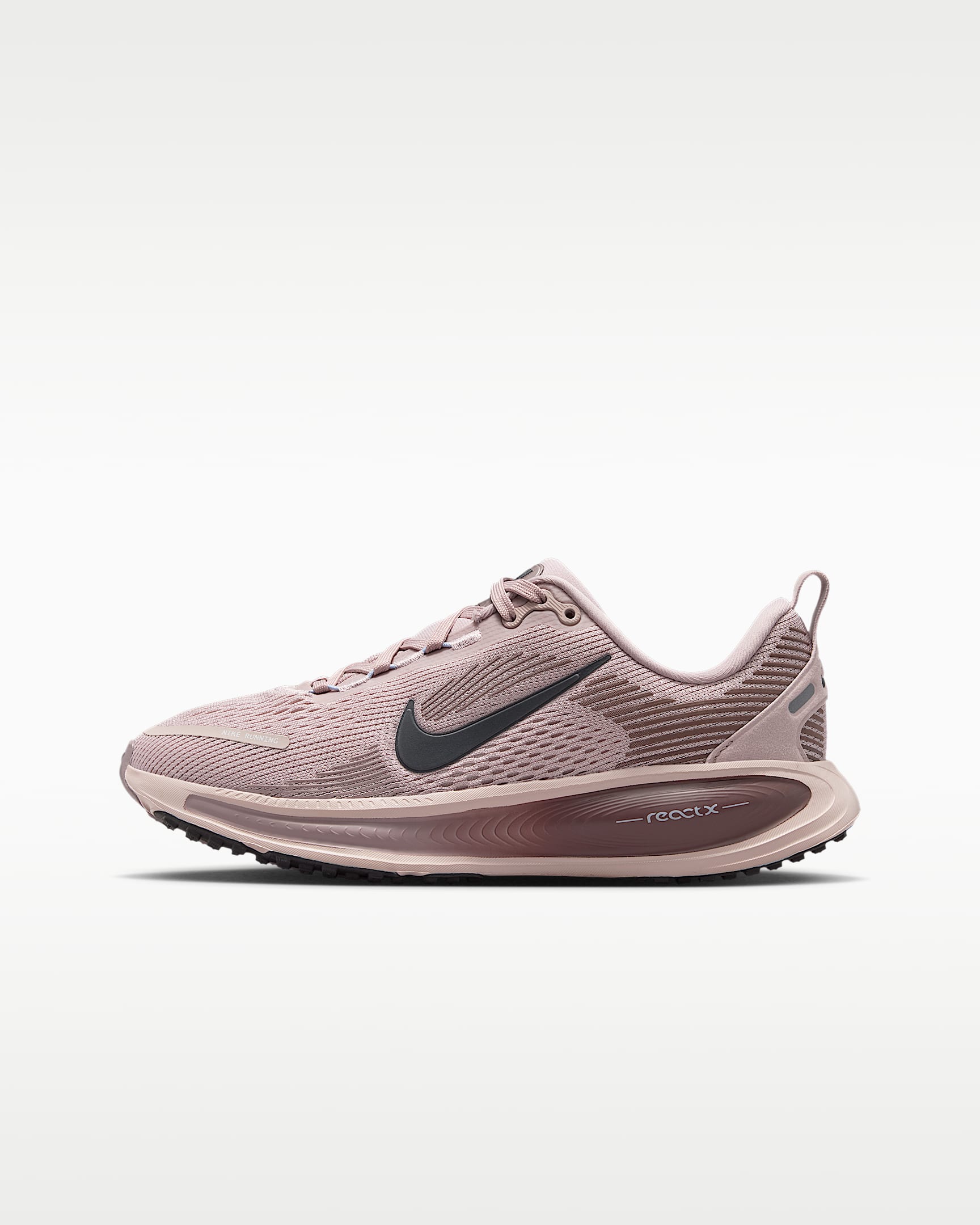 Nike Vomero 18 耐克小迈柔大童公路跑步鞋 - 微粒玫瑰红/砂岩灰粉/图腾黑紫/灰黑