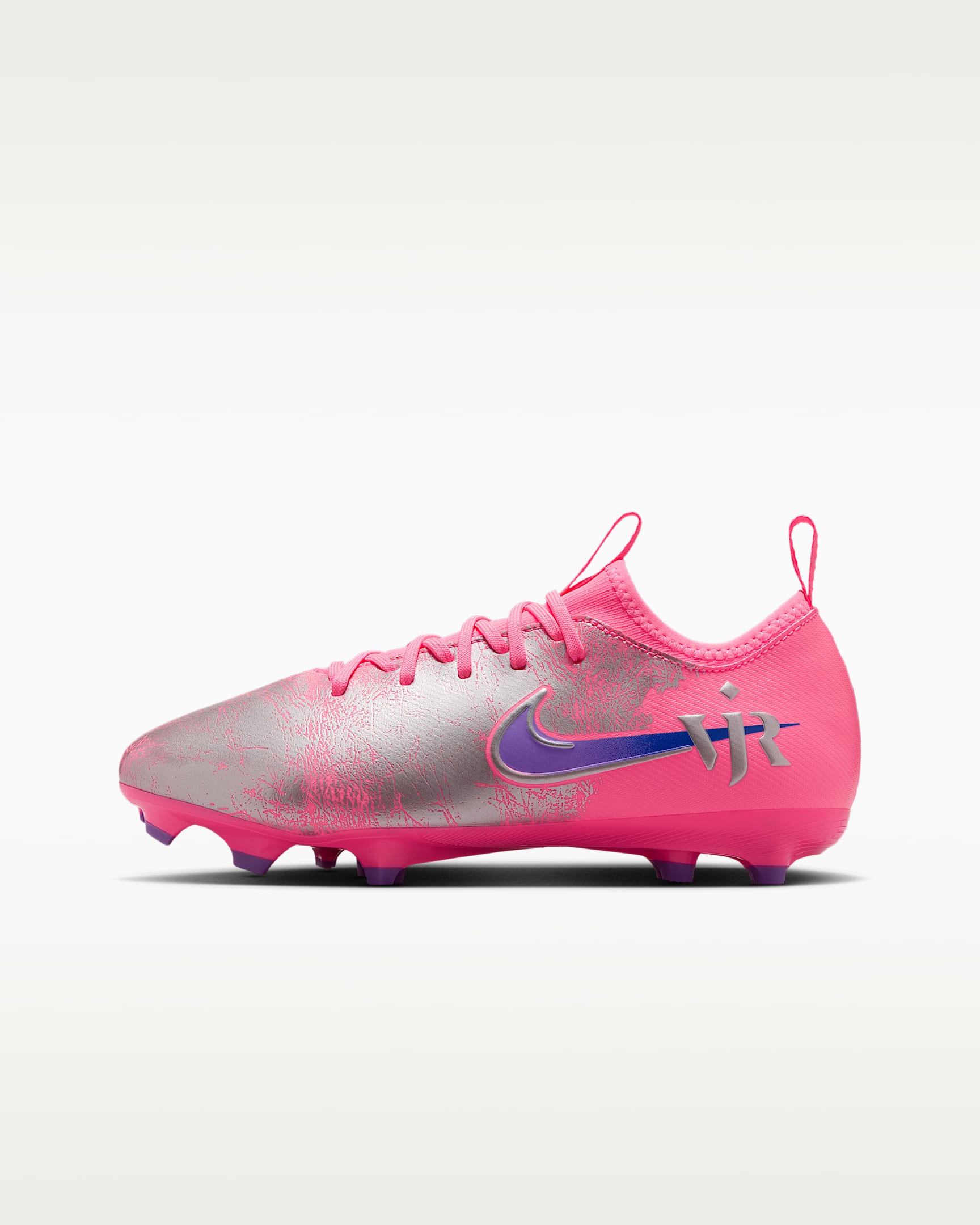 Nike Jr. Mercurial Vapor 16 Academy "Vini Jr." 耐克刺客系列大童 MG 多种场地低帮足球鞋 - 落日红/旧宝蓝