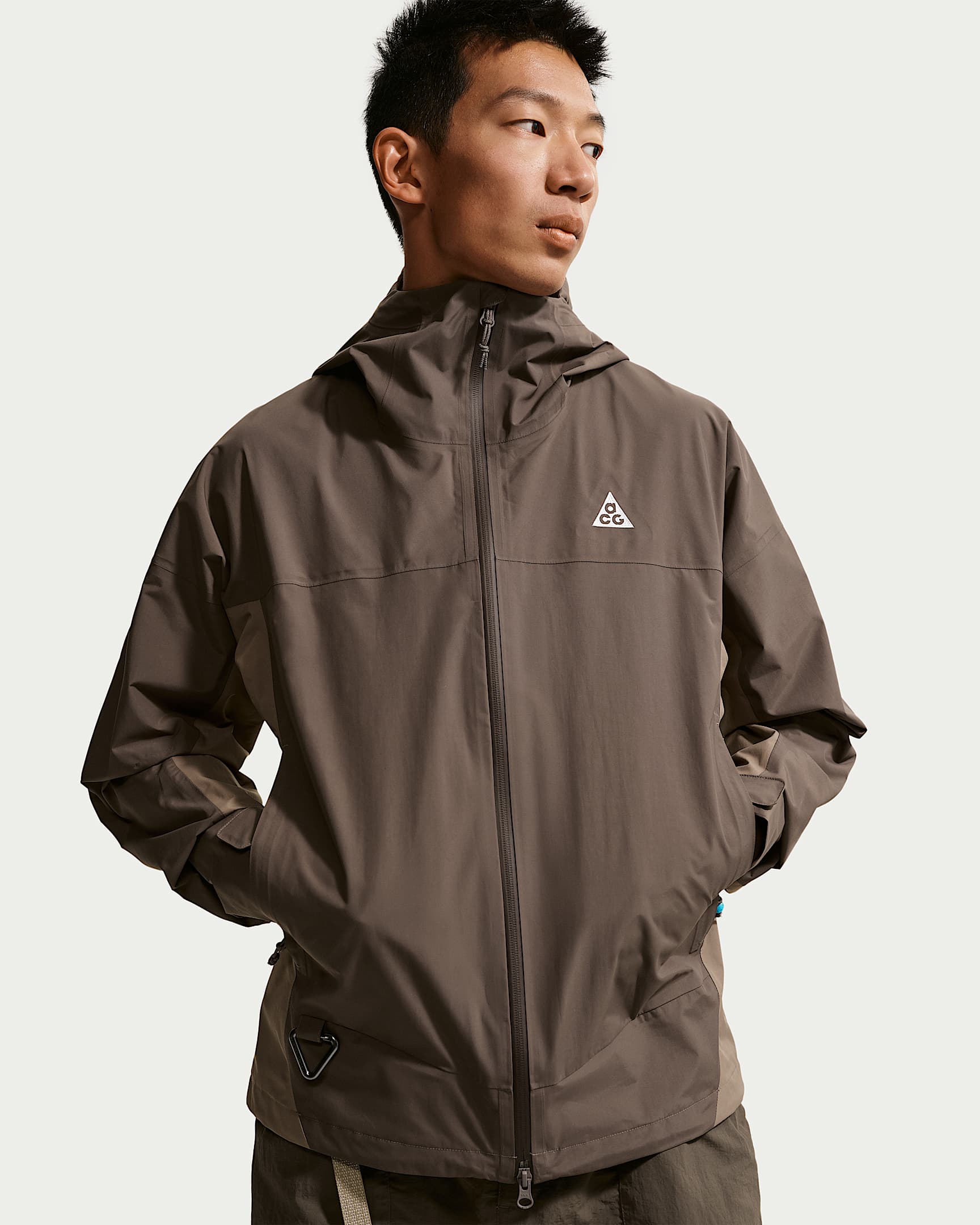 Nike ACG "Morpho" Storm-FIT ADV 2.5L 男子防风防水雨天夹克硬壳冲锋衣 - 矿石灰/貂棕/山峰白