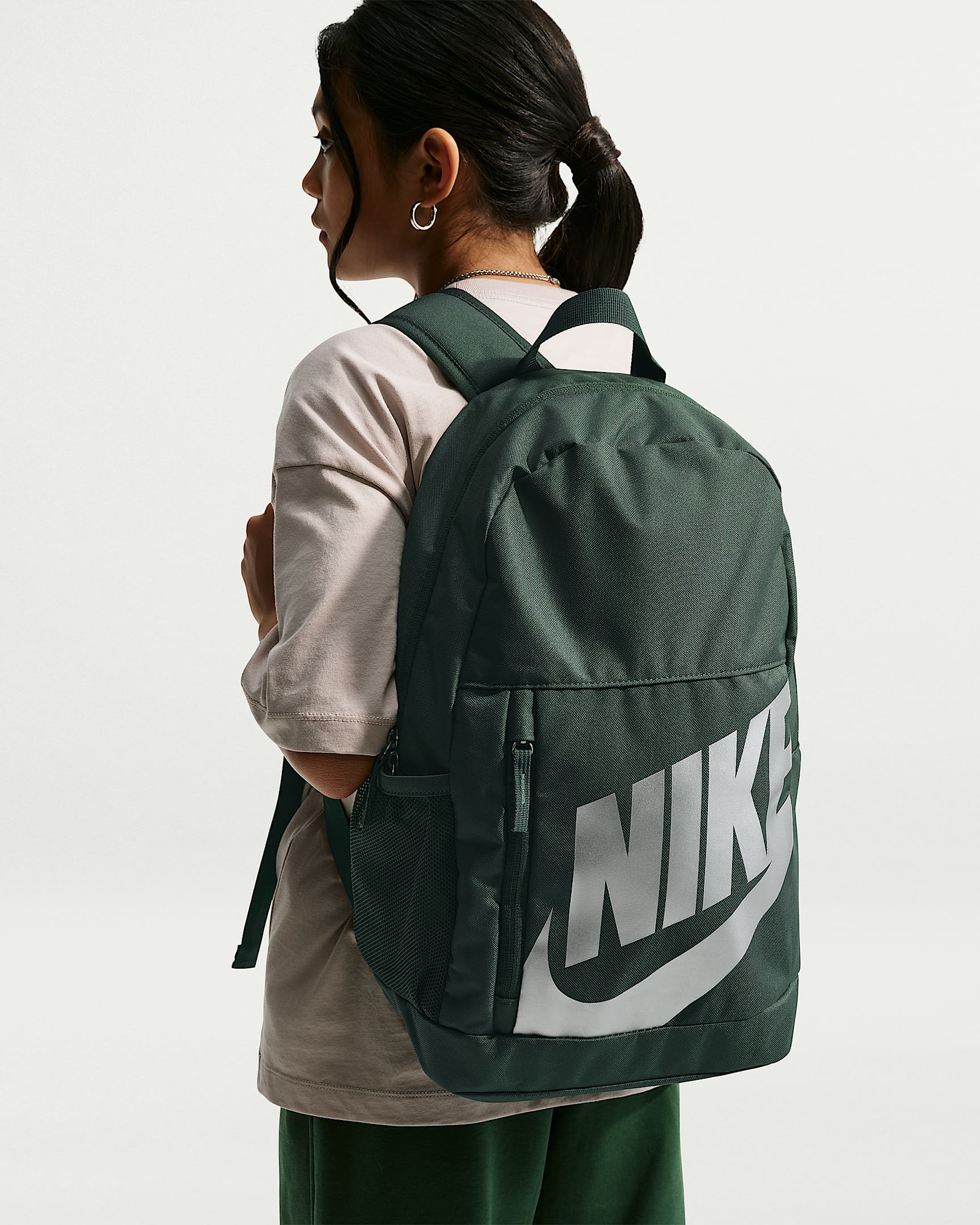 Nike Elemental 儿童双肩包 - 迷彩绿/迷彩绿/金属银