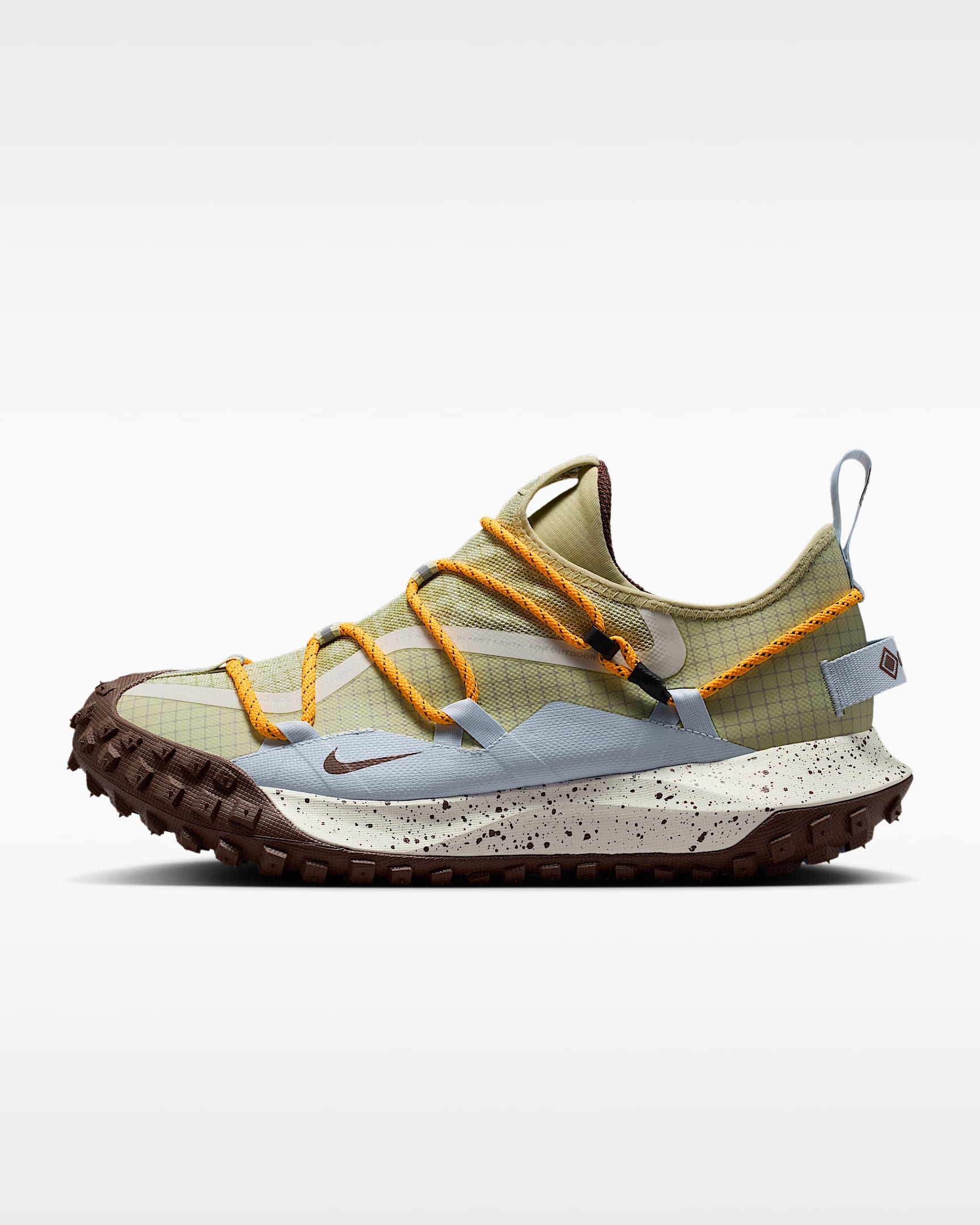 Nike ACG Mountain Fly Low GORE-TEX SE 男子防水运动鞋 - 浅橄榄绿/幻影灰白/氢蓝/浅巧克力色