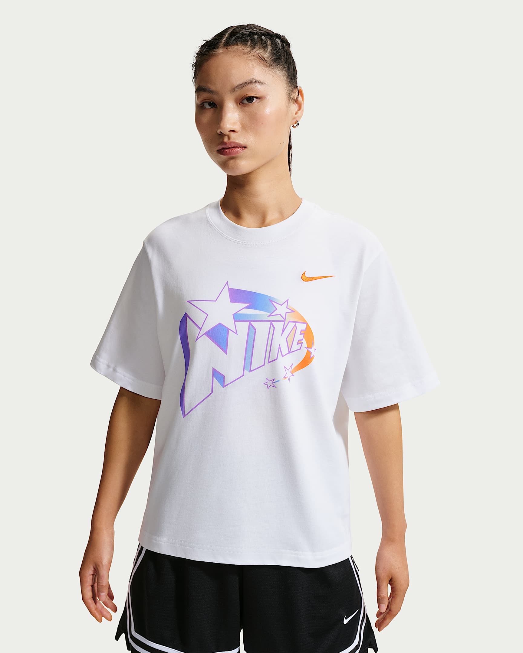 Nike "CHBL" 耐高篮球系列女子宽松T恤 - 白色