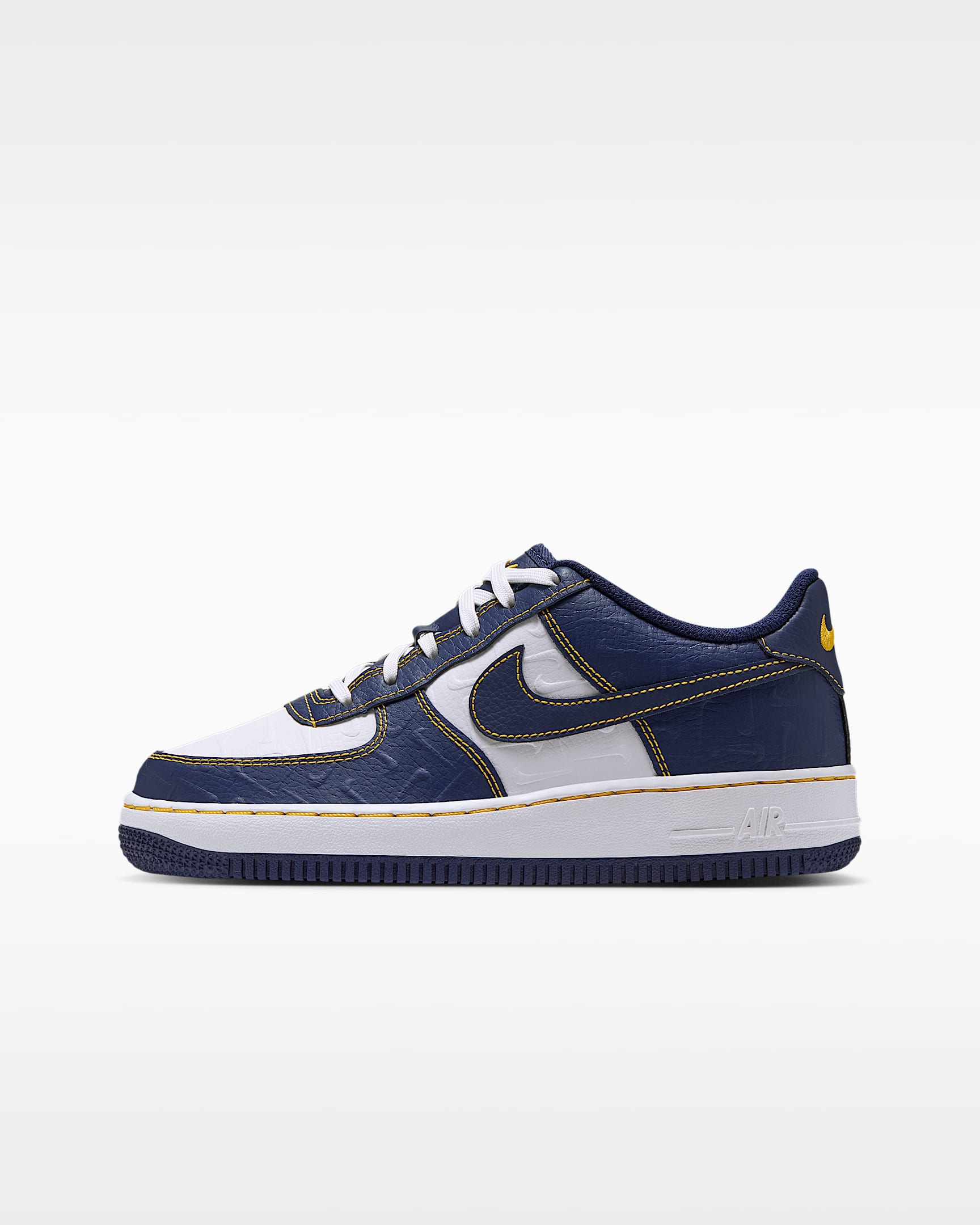 Nike Air Force 1 LE 大童空军一号运动鞋 - 山峰白/赭黄/深藏青