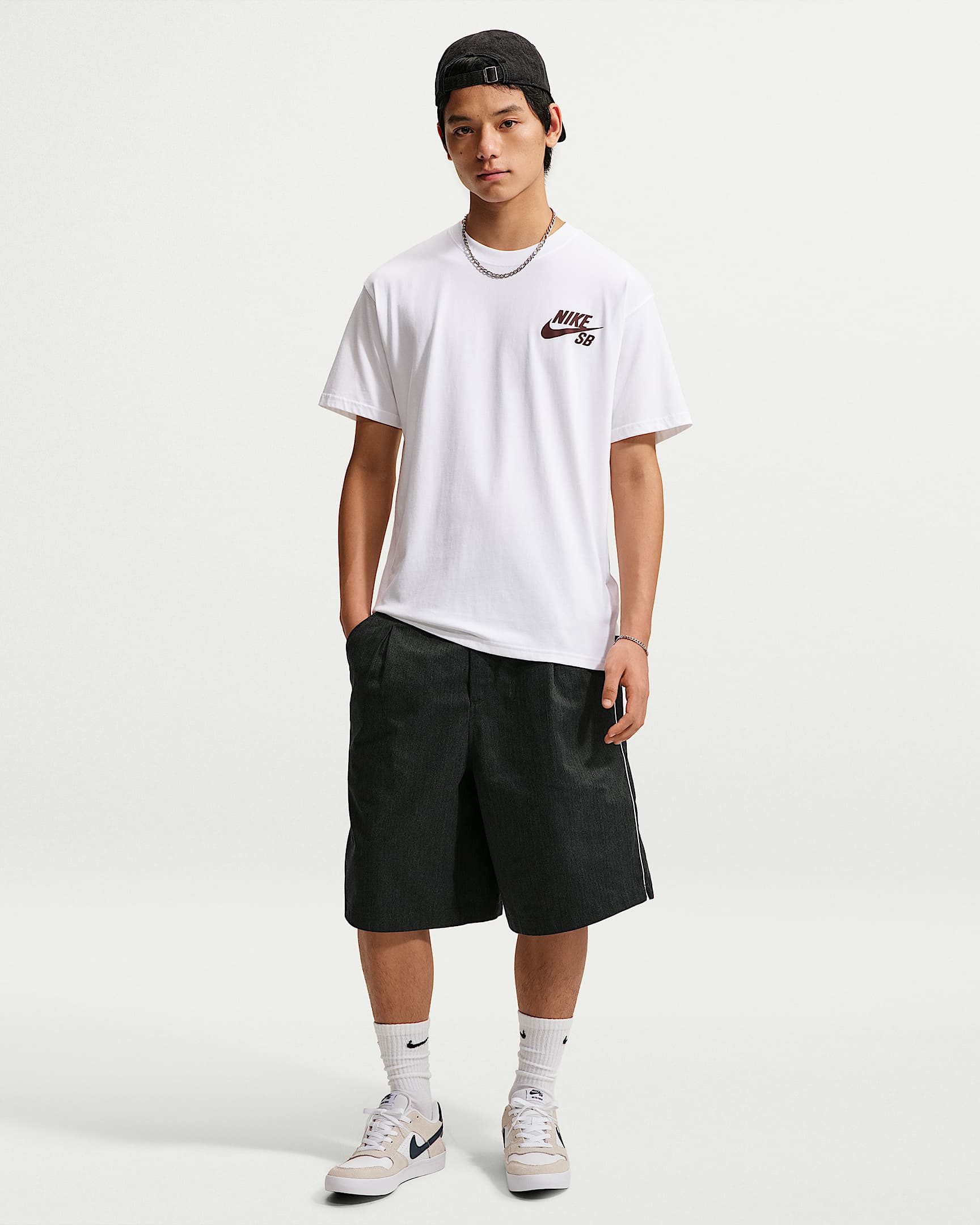 Nike SB 男子滑板短裤 - 黑/白色
