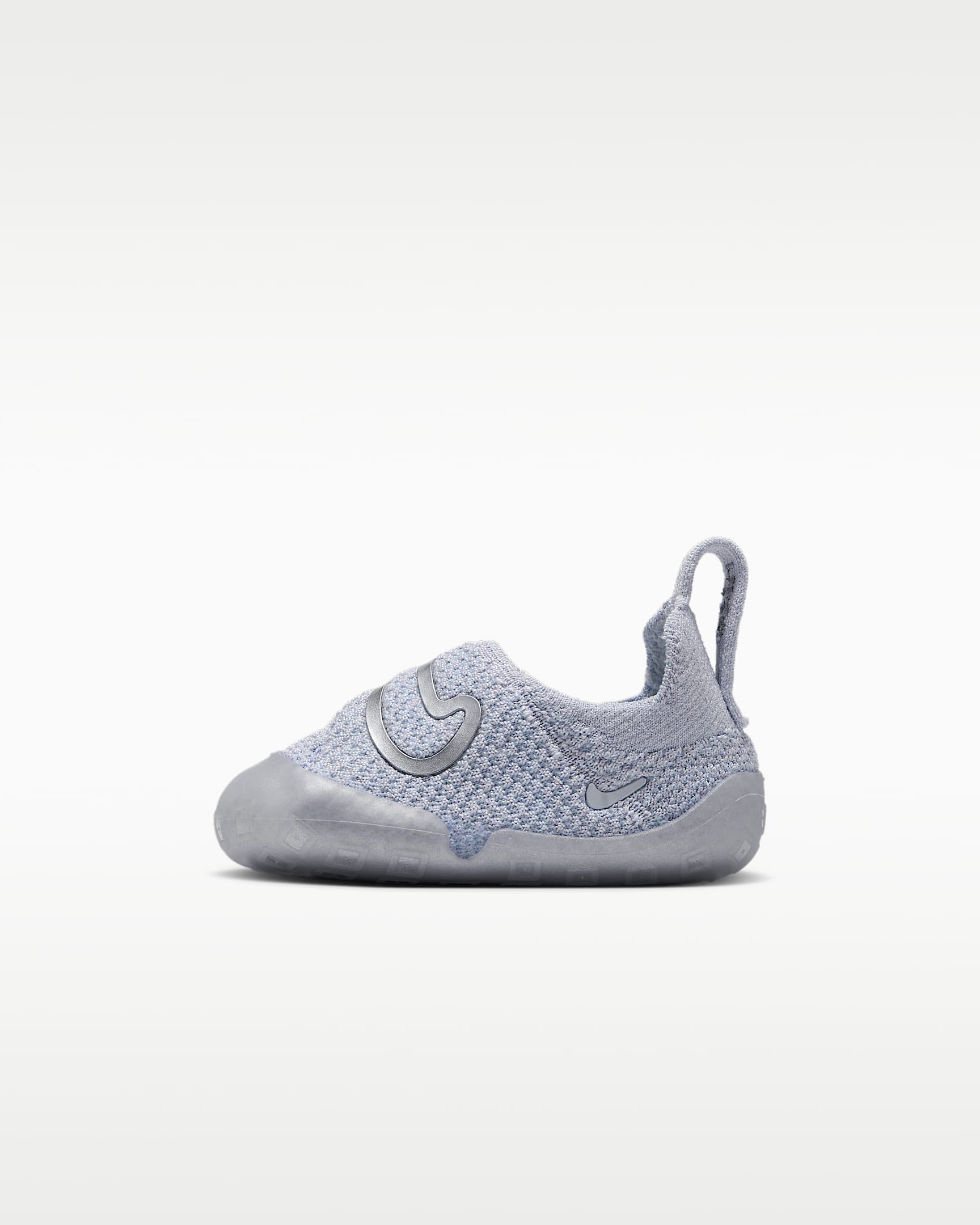 Nike Swoosh 1 耐克宝宝勾婴童易穿脱运动鞋 - 氢蓝/白色/银紫/金属银