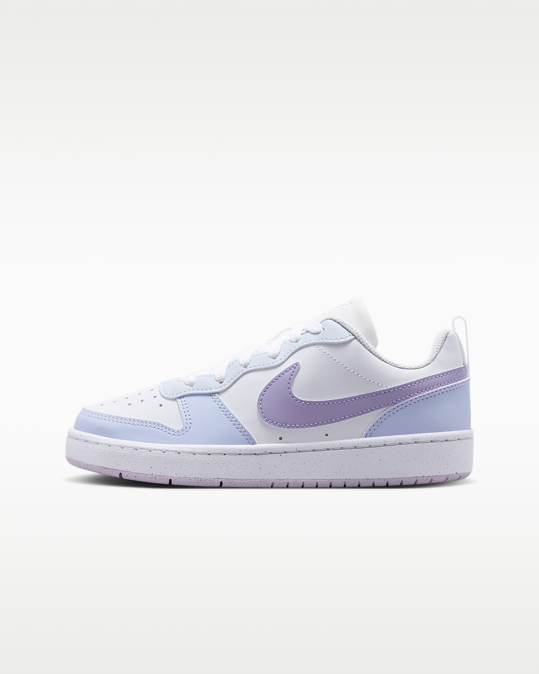 Nike Court Borough Low Recraft 耐克酷菠萝大童运动鞋 - 白色/白色/浅白紫色/绣球花紫