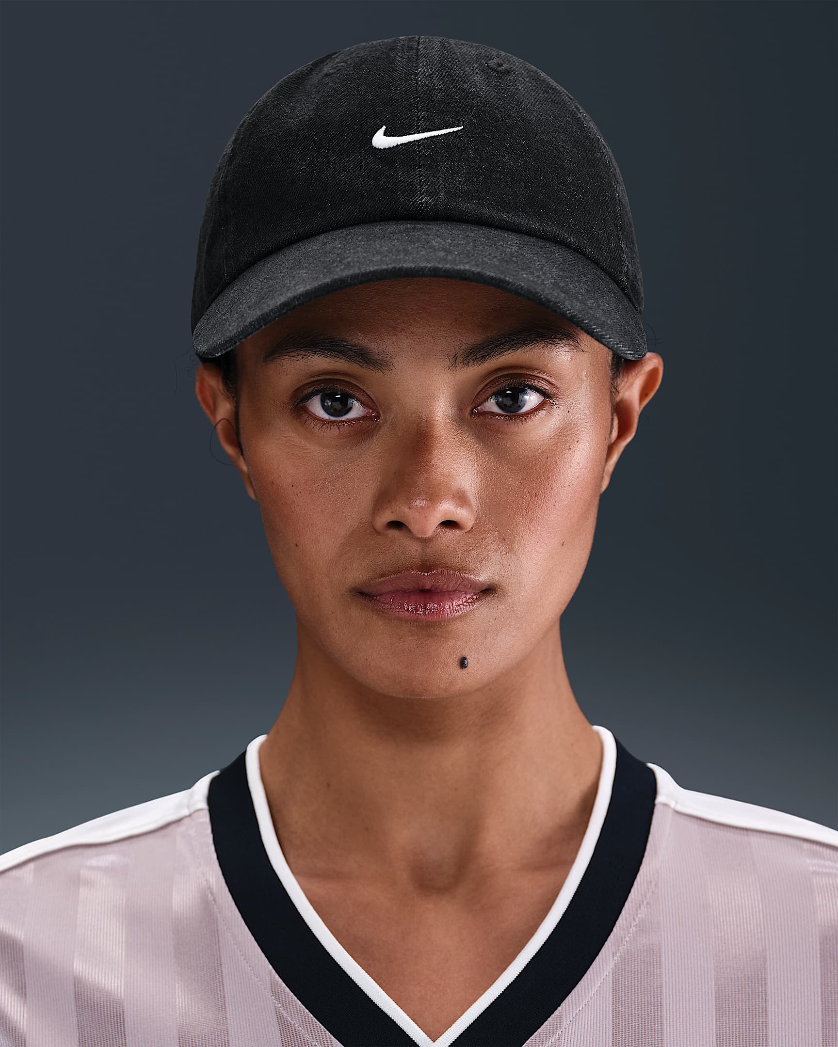 Nike Club 软顶牛仔运动帽 - 黑/白色