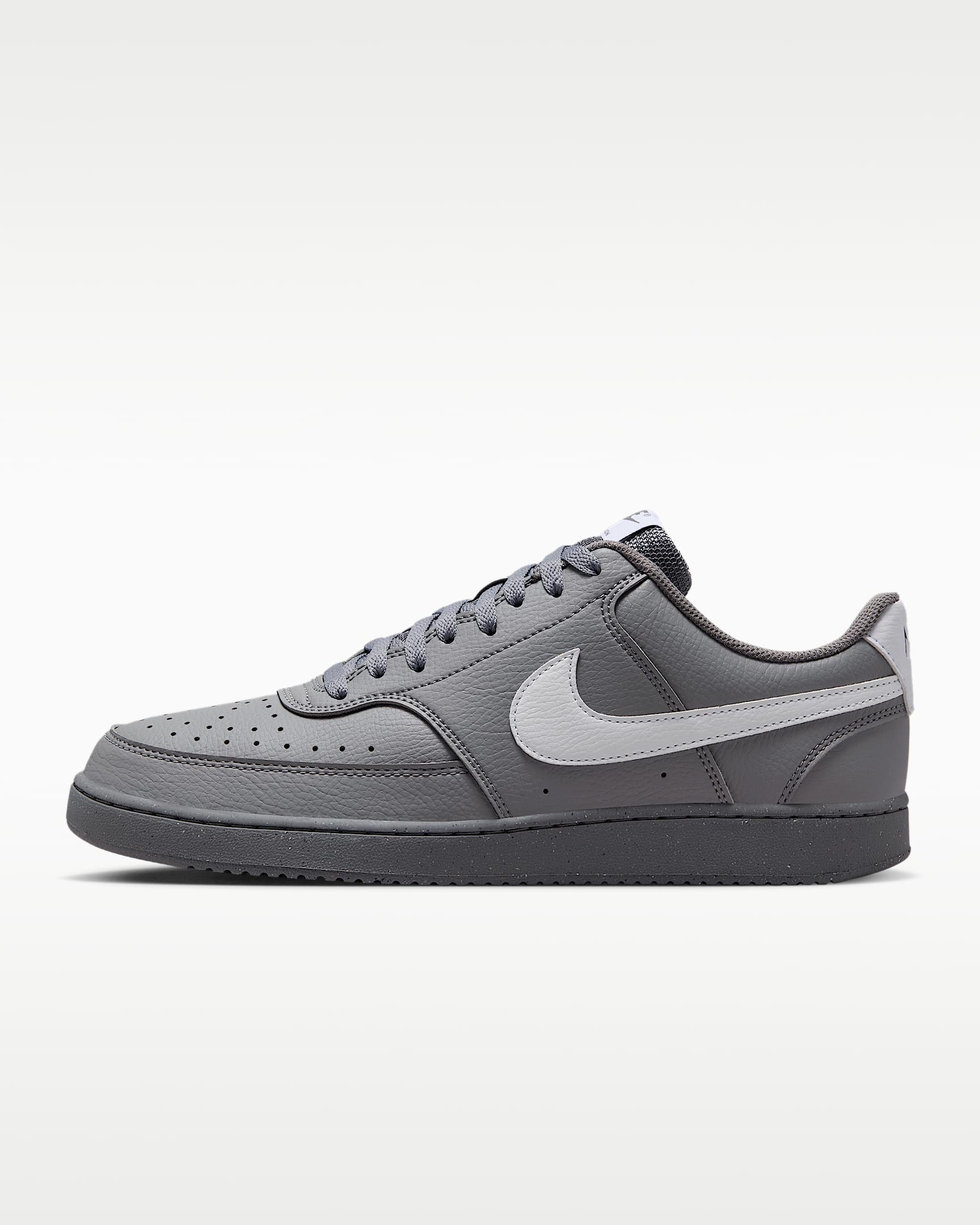 Nike Court Vision Low Next Nature 男子运动鞋透气板鞋 - 笔尖灰黑色/白色