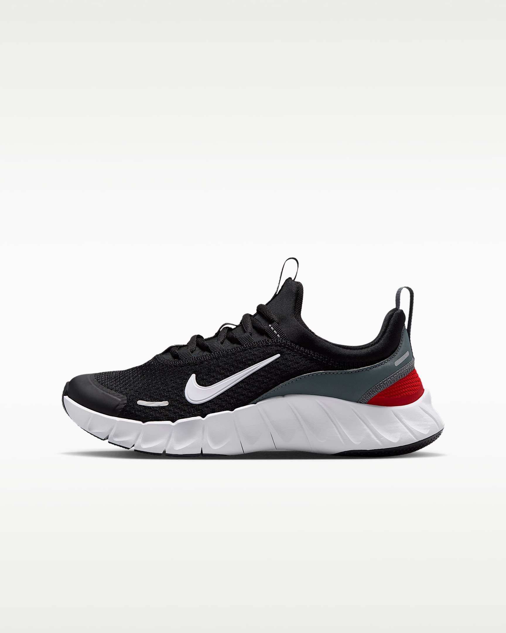 Nike Free Ride 大童跑步鞋 - 黑/冷灰/大学红/白色