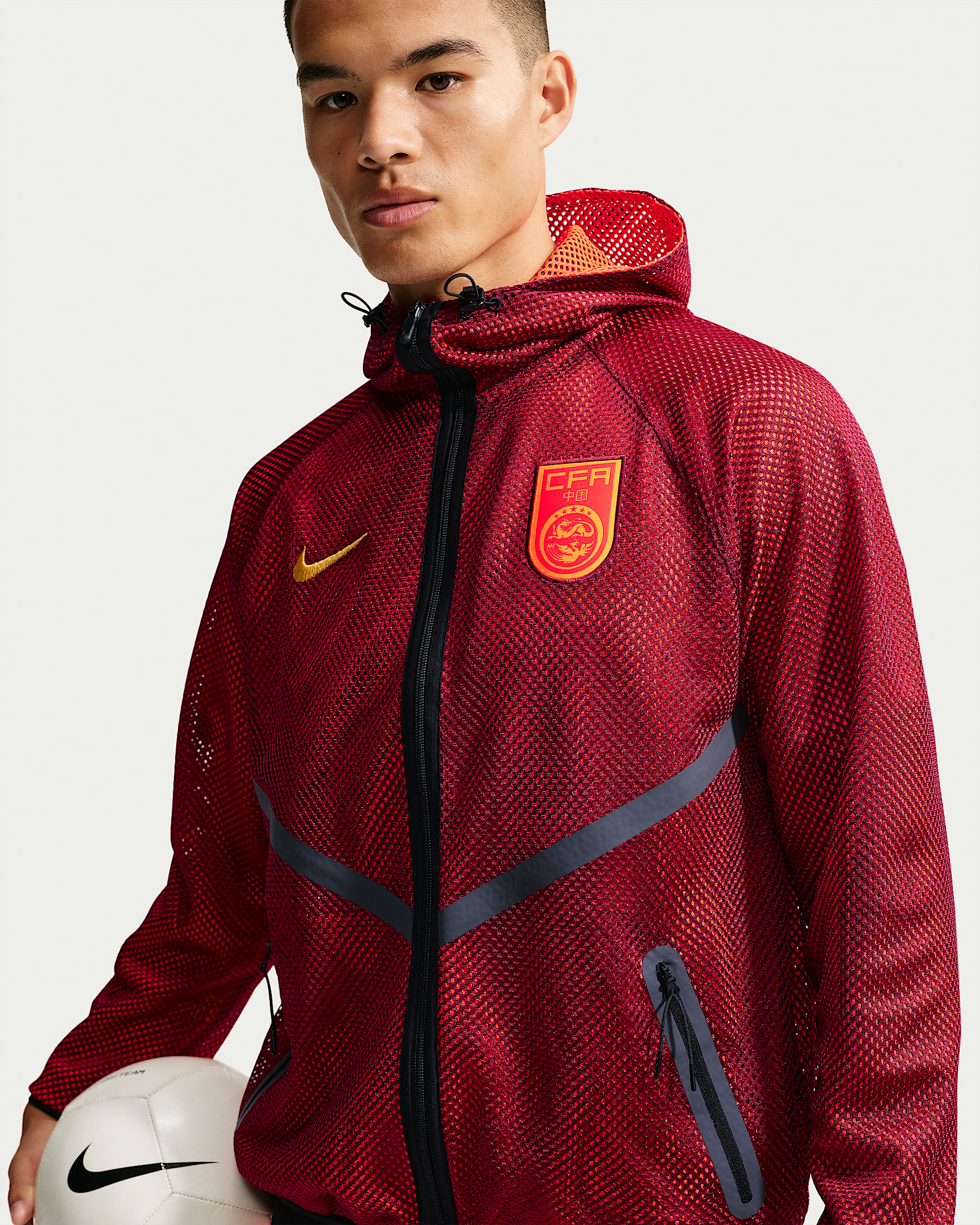 中国队 Nike Dri-FIT Anthem 男子速干足球夹克 - 队红/亮深红/赭黄