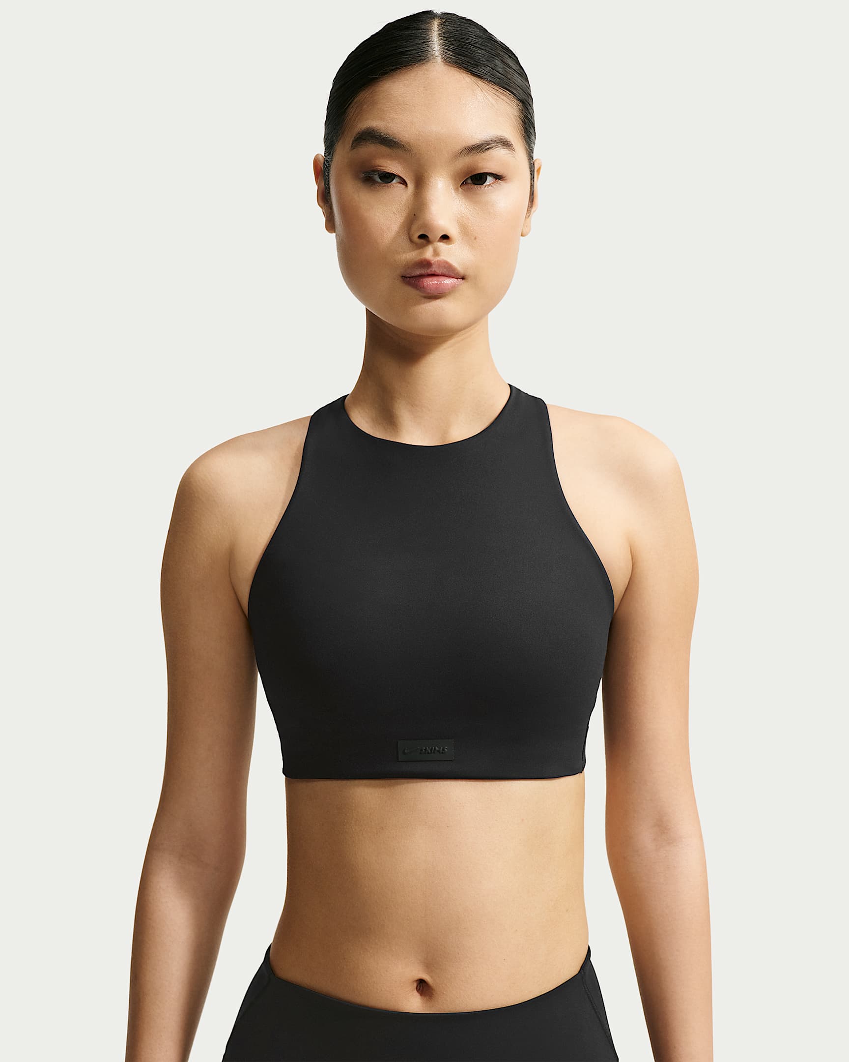 NikeSKIMS Matte 女子速干高领口运动内衣 - NSKM Obsidian/NSKM Obsidian
