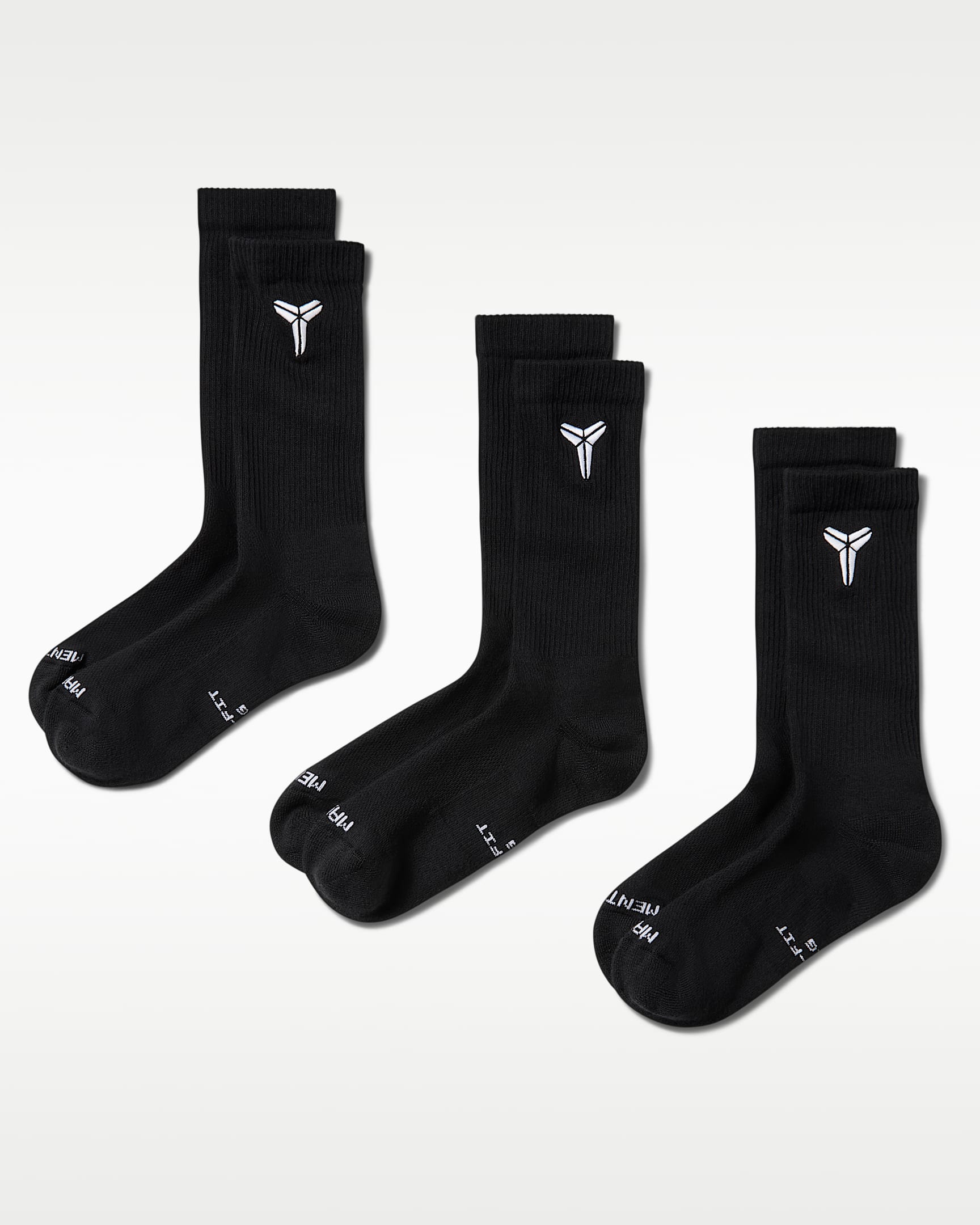 Kobe Nike Everyday Elevated 科比速干中筒运动袜(3 双) - 多色