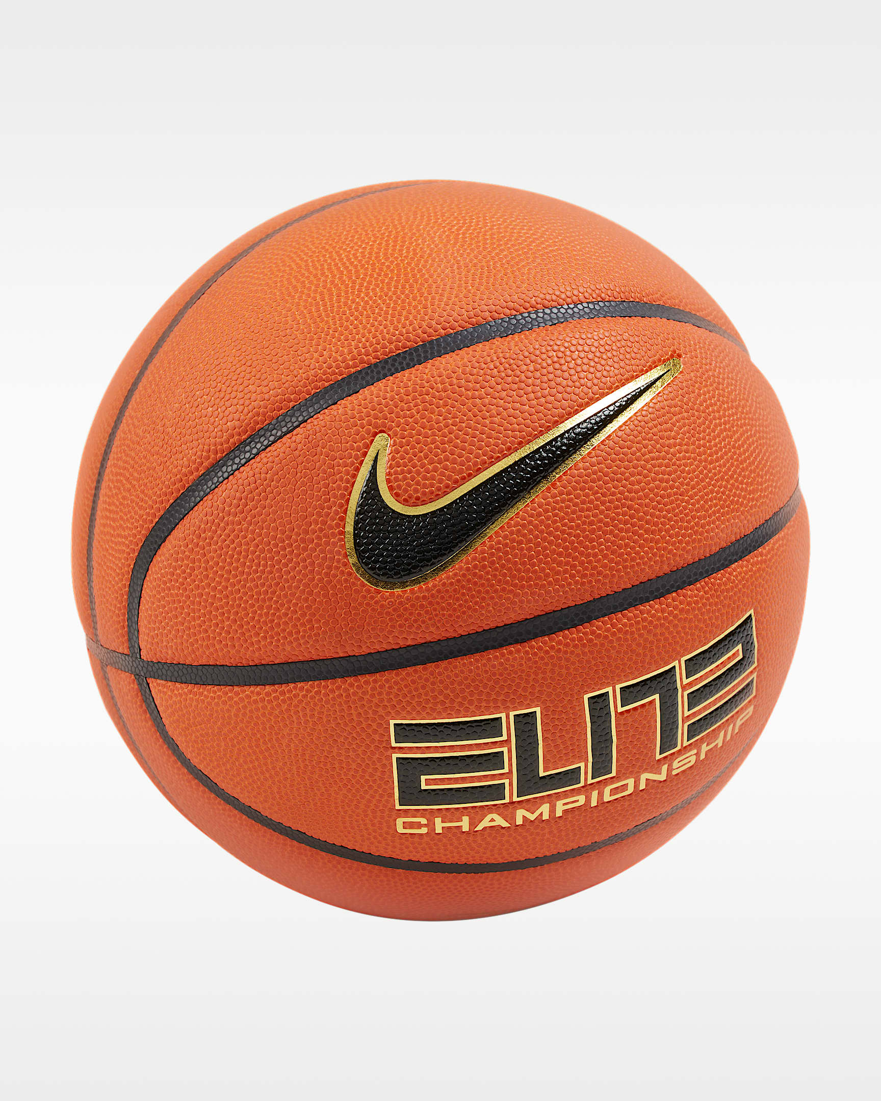 Nike Elite Championship 8P 篮球 - 琥珀庭黄/黑/金属色/黑