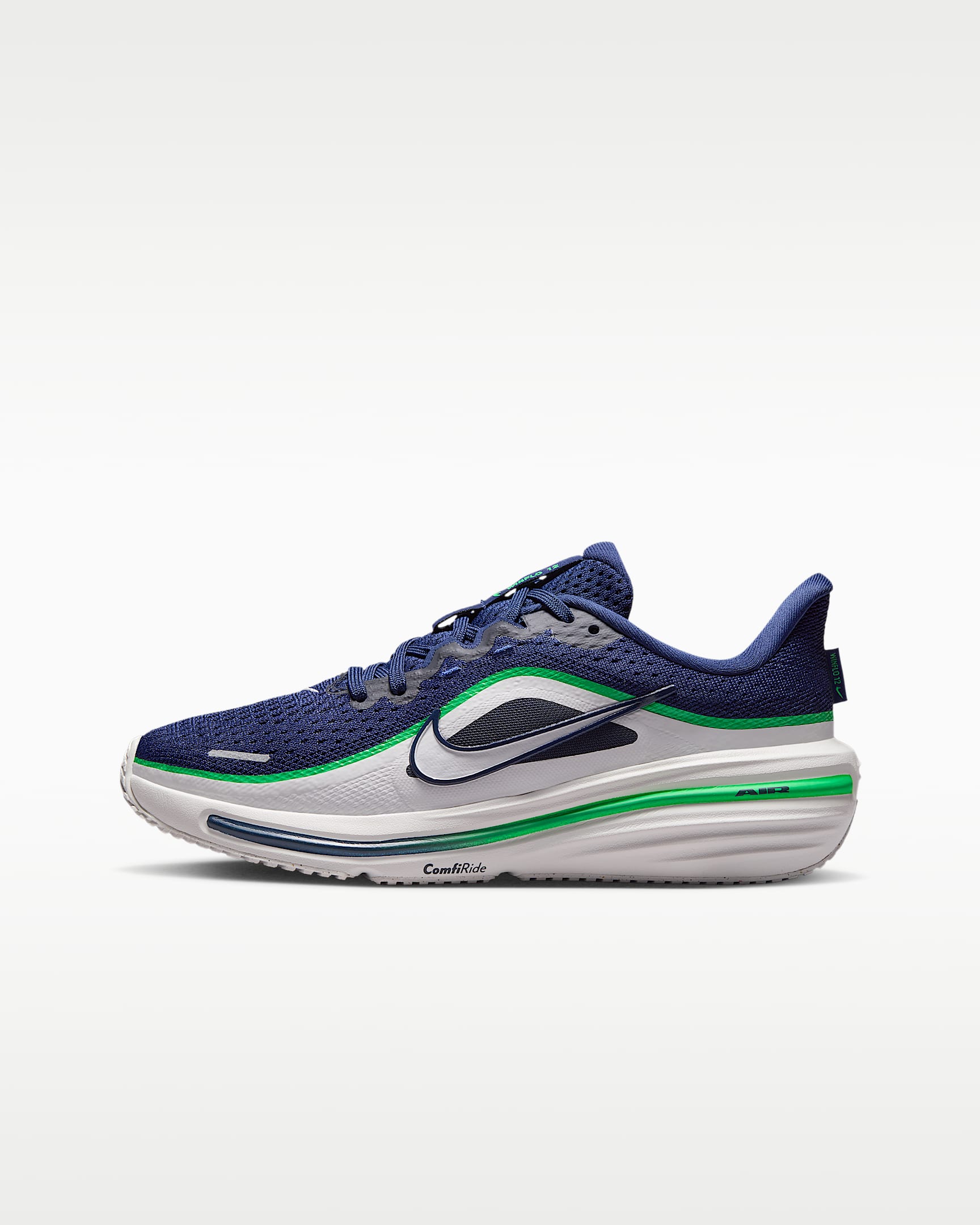 Nike Winflo 12 大童公路跑步鞋 - 深藏青/闪亮绿/山峰白