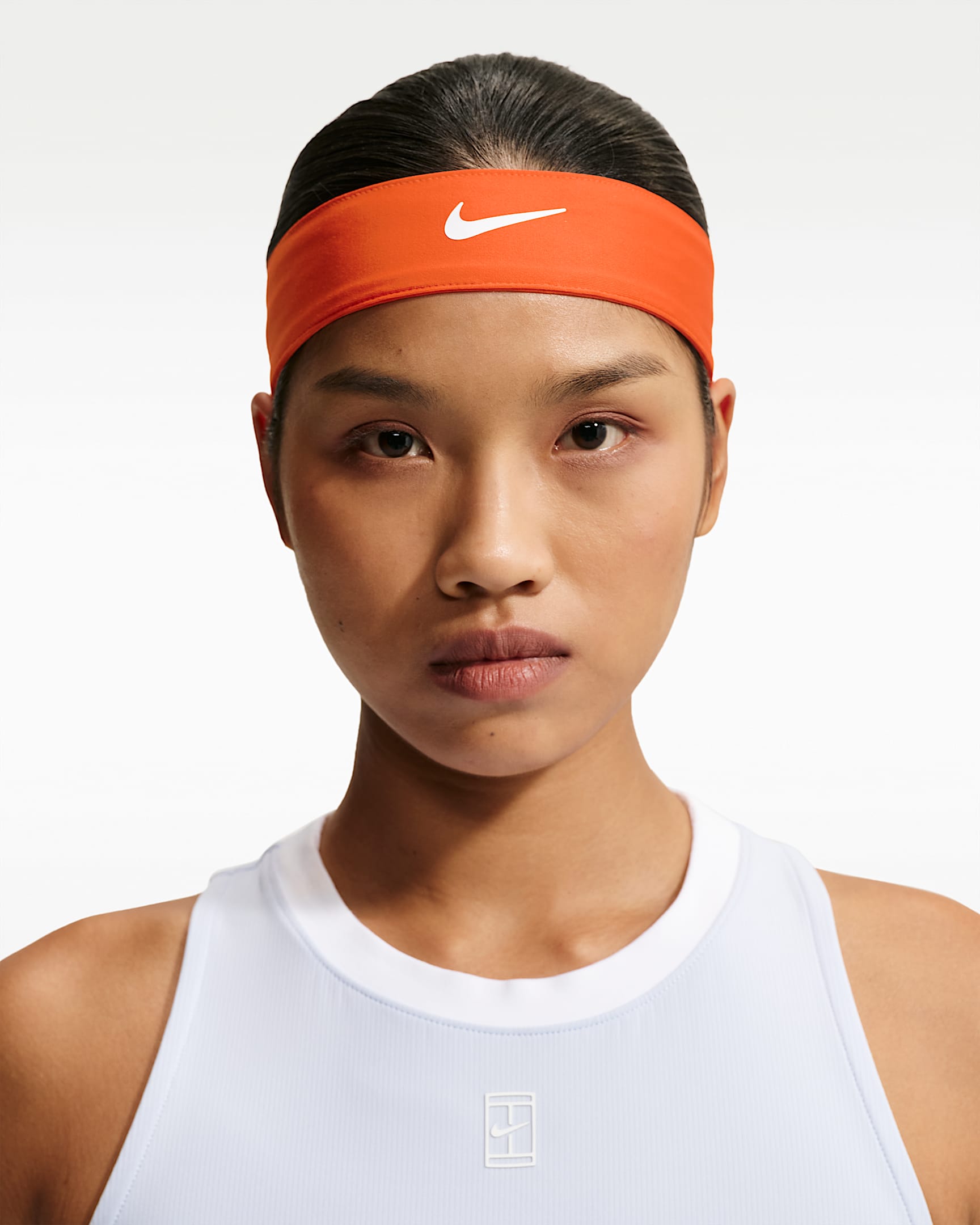 NikeCourt 速干网球头带(1 条) - 鲜橙色/白色