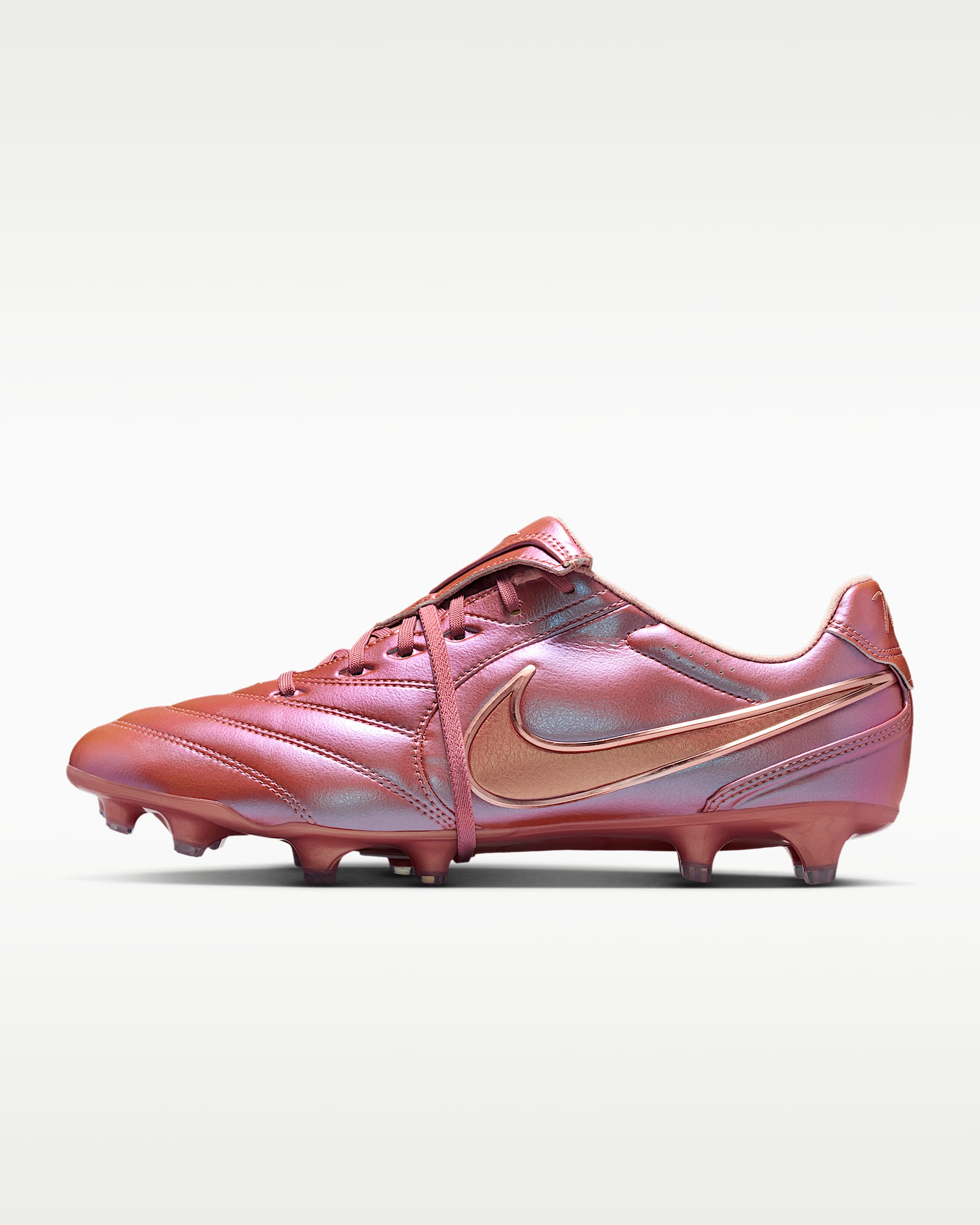 Nike Tiempo Ligera Pro LE 耐克传奇系列男/女 FG 天然硬质草地低帮足球鞋 - 红古铜/玫瑰金