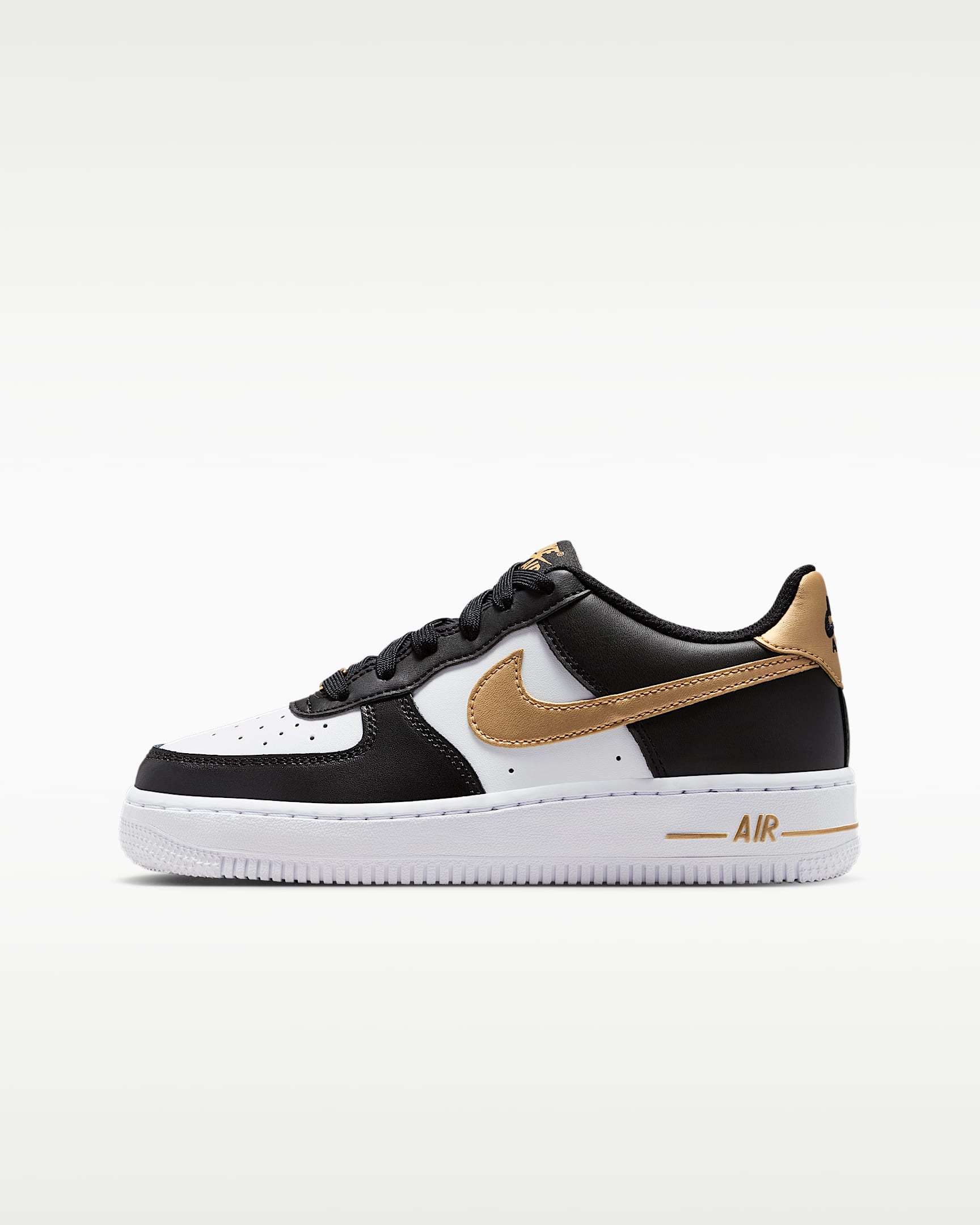 Nike Air Force 1 大童空军一号运动鞋 - 黑/黑/白色/金属色