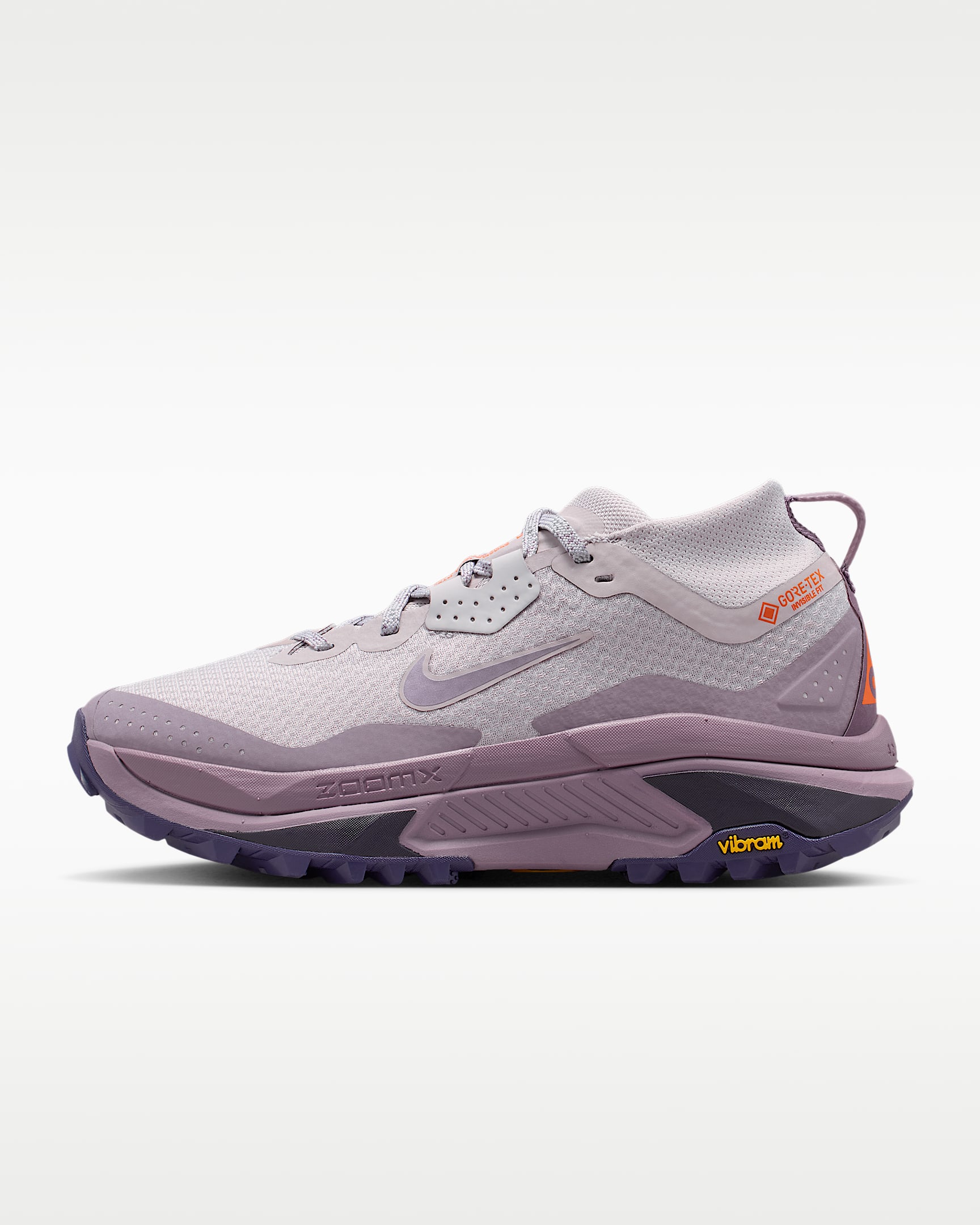Nike ACG Zegama Trail GORE-TEX 女子防水越野跑步鞋 - 银紫/王朝紫/安全橙/尘紫