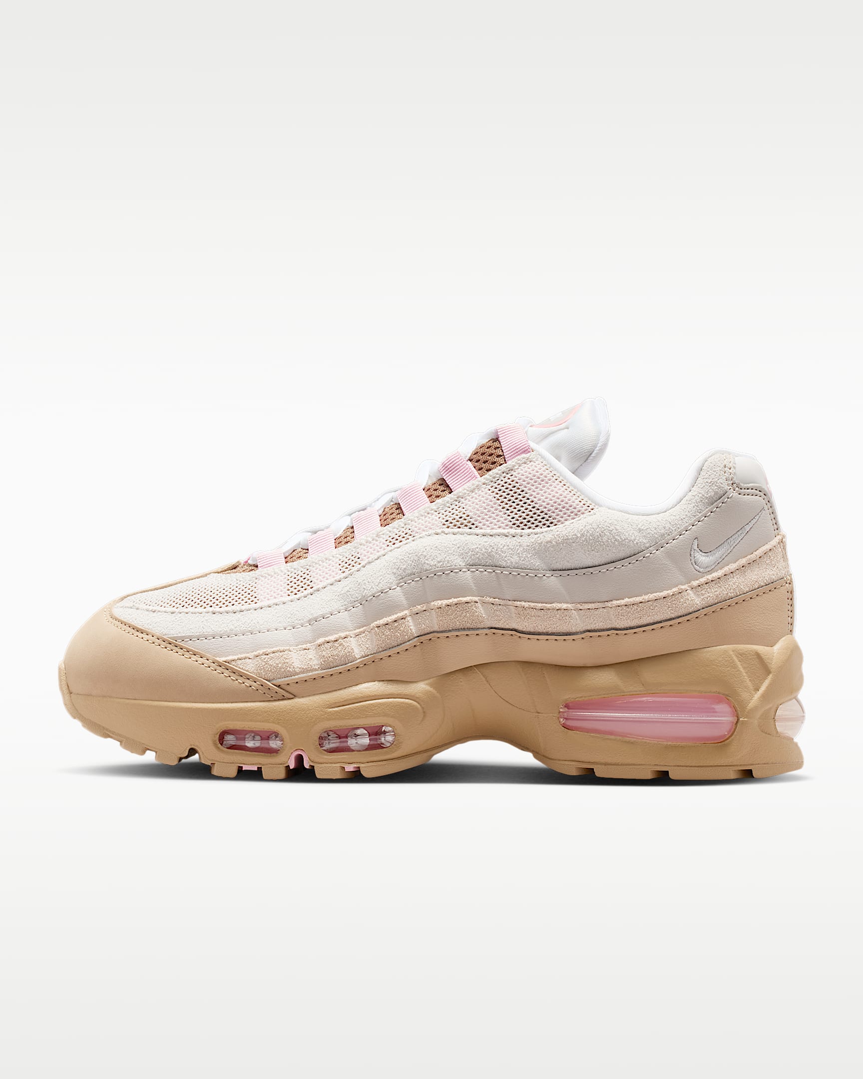 Nike Air Max 95 Big Bubble 女子运动鞋 - 英国卡其/亚麻/沙堆白/幻影灰白