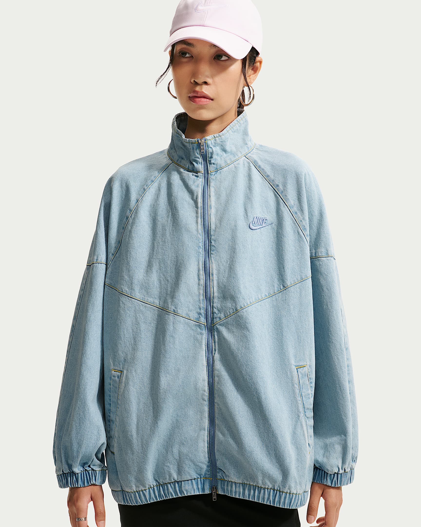 Nike Windrunner 女子 Oversize 风牛仔夹克 - 浅军械蓝/工作蓝