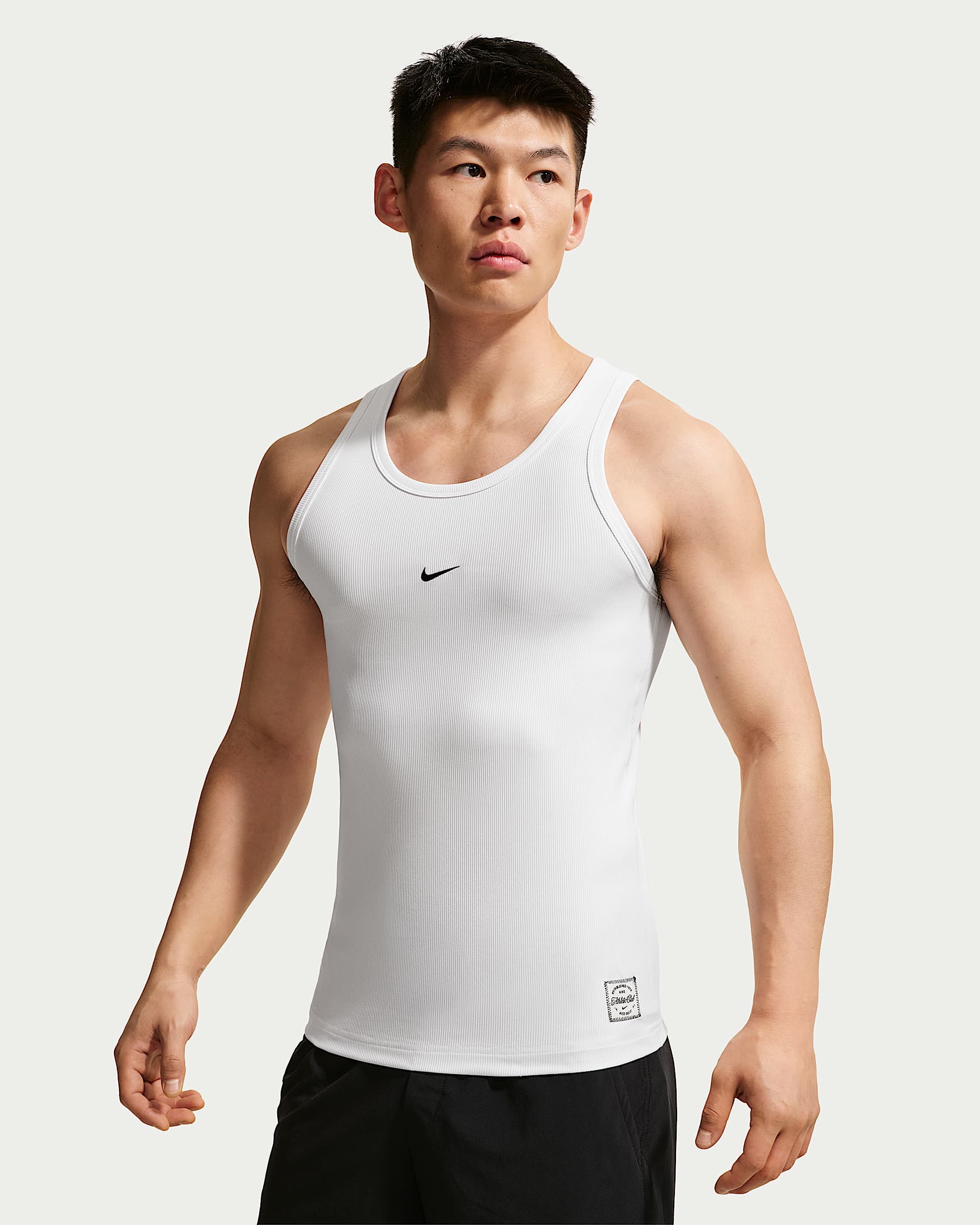 Nike N.A.C. 男子速干训练背心 - 白色/黑