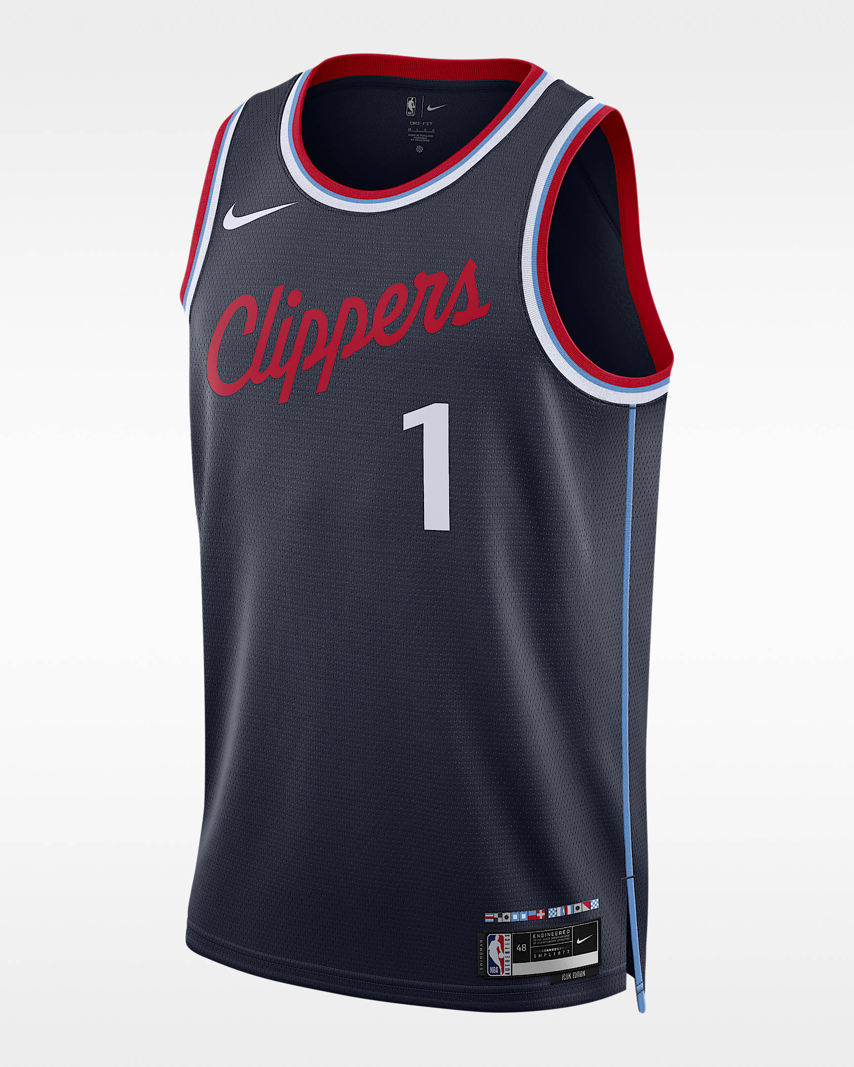 2024/25 赛季洛杉矶快船队詹姆斯·哈登 (James Harden)  Icon Edition Nike Dri-FIT NBA Swingman Jersey 男子速干球衣 - 大学深蓝