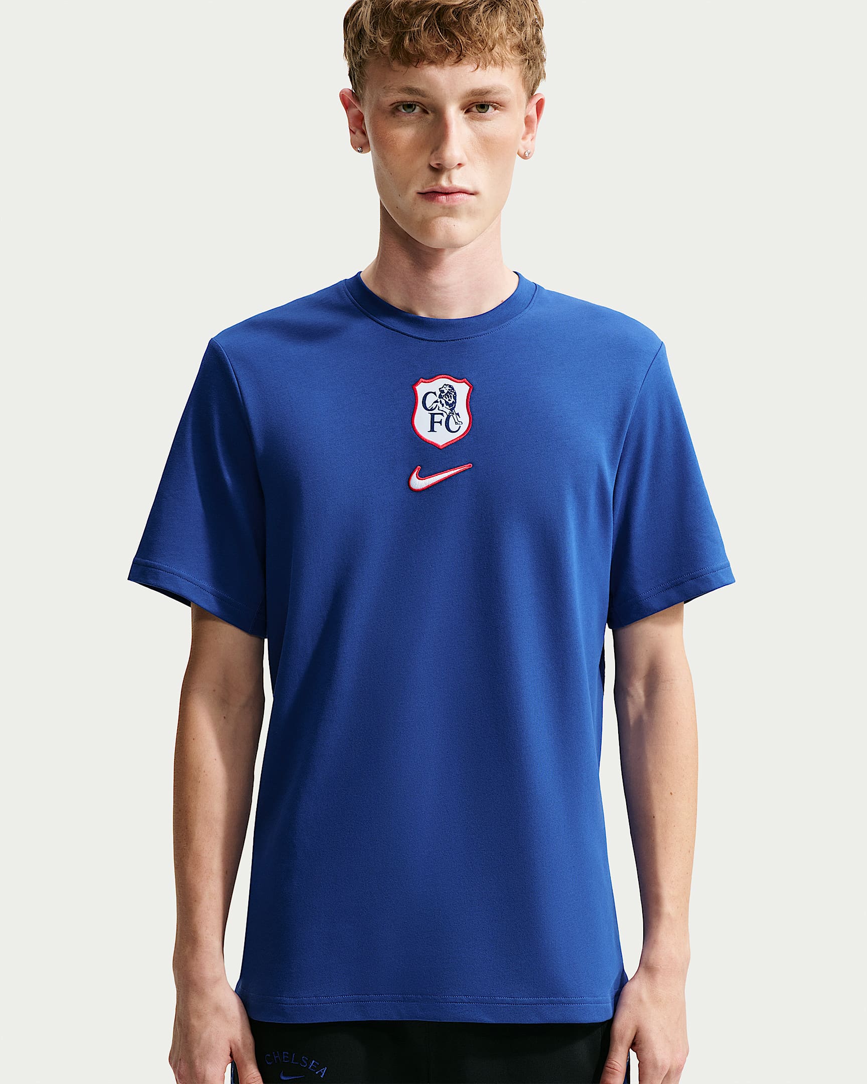 切尔西足球俱乐部 Primary Third Nike Dri-FIT 男子速干短袖足球上衣 - 灯草蓝/全球红/白色