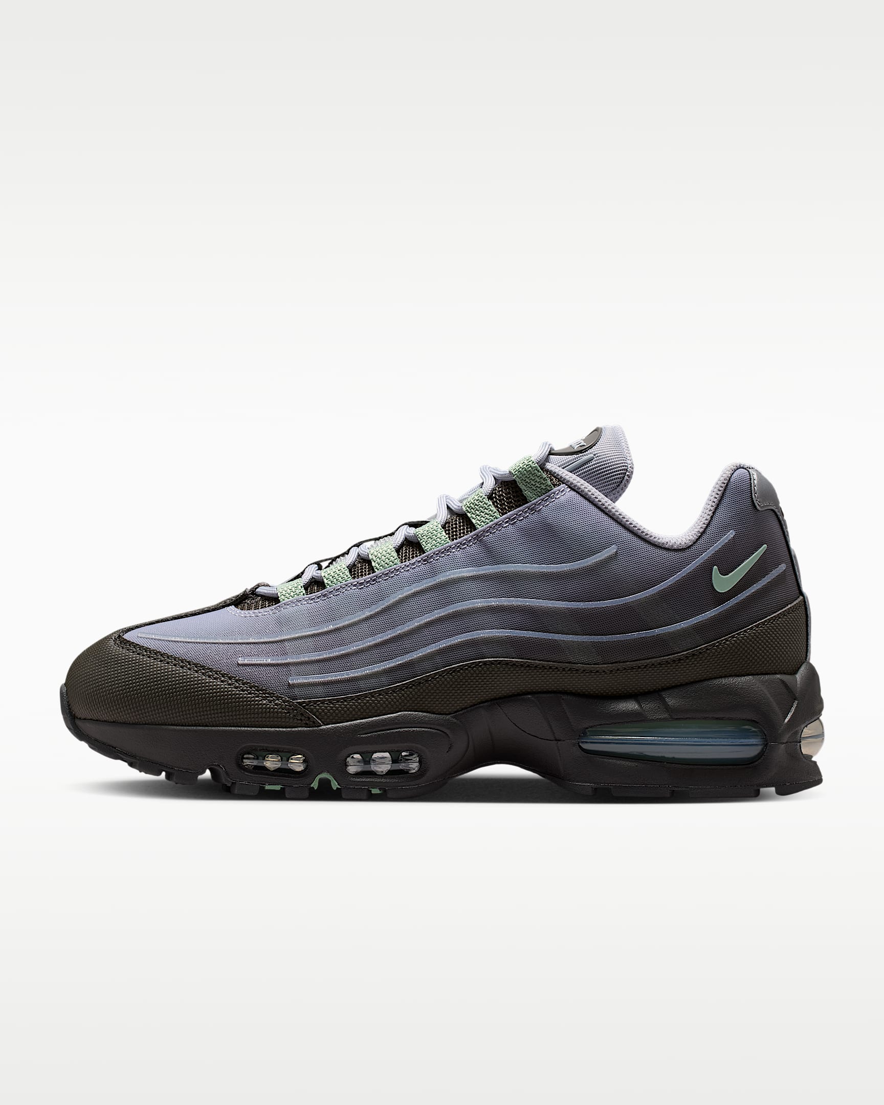 Nike Air Max 95 Big Bubble 男子运动鞋 - 中灰/狼灰/金属银/温和灰绿