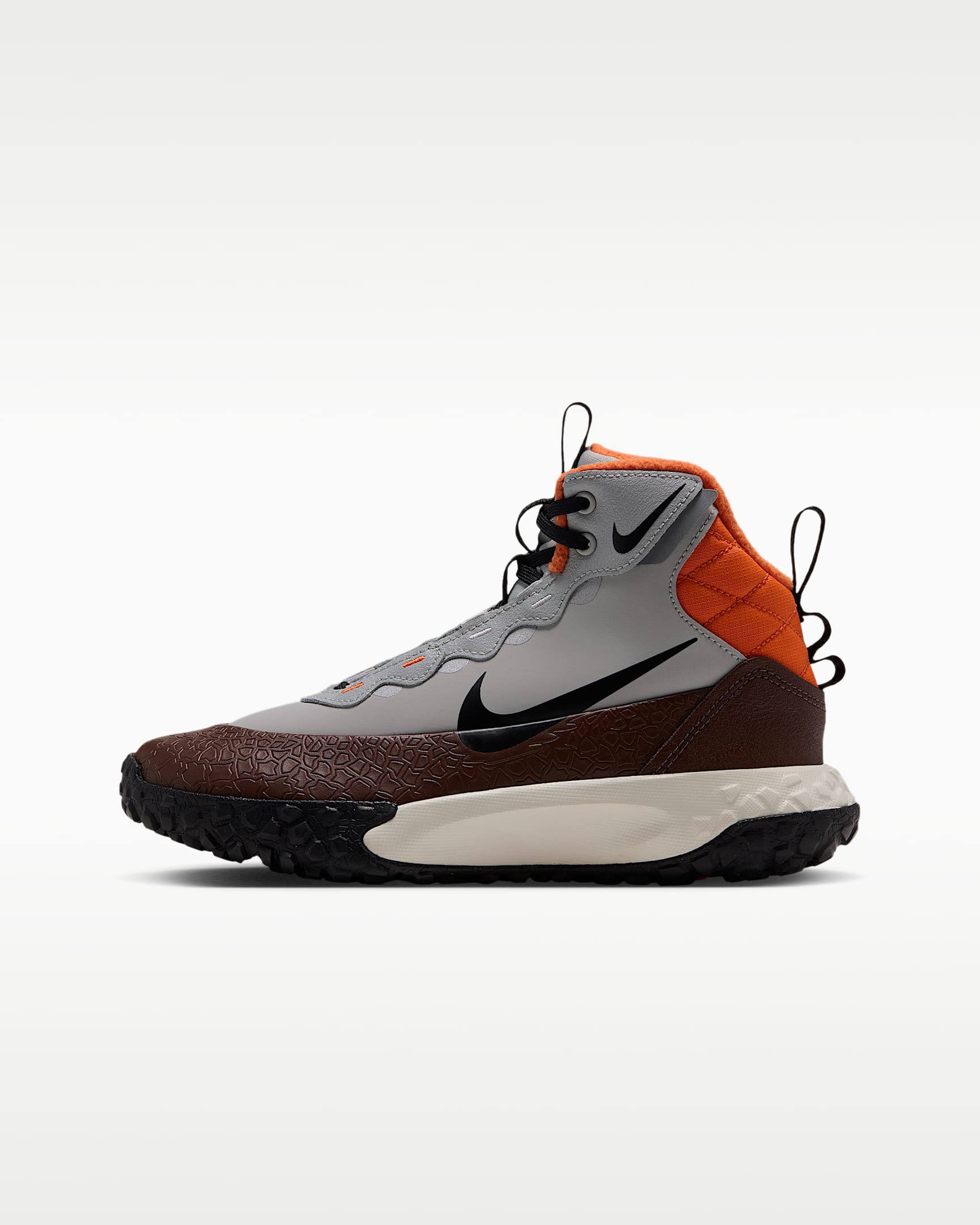 Nike Terrascout 耐克小探索家大童反光装饰运动靴 - 雾灰/安全橙/浅巧克力色/黑