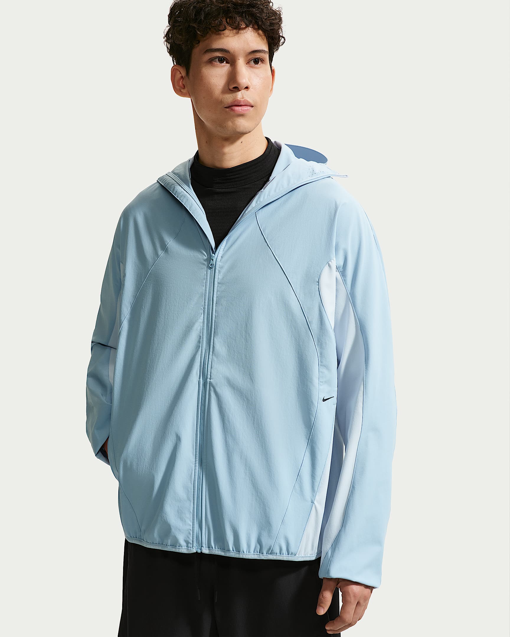 Nike Tech Helios Dri-FIT 男子速干夹克防晒衣 - 浅军械蓝/足球灰/黑