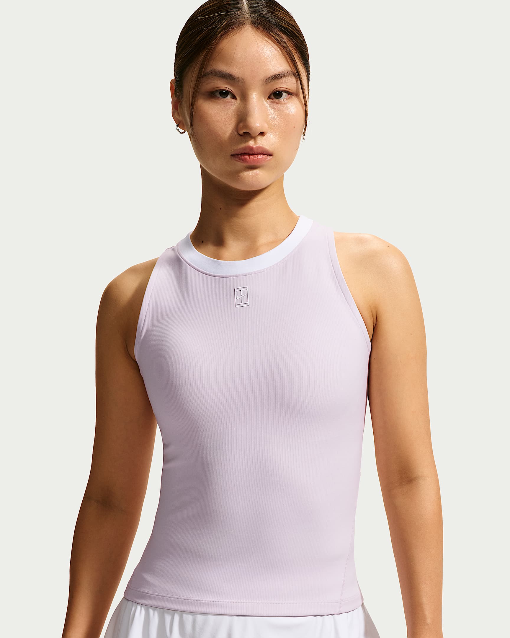 NikeCourt Advantage Dri-FIT 女子速干网球背心 - 浅紫丁香色/白色