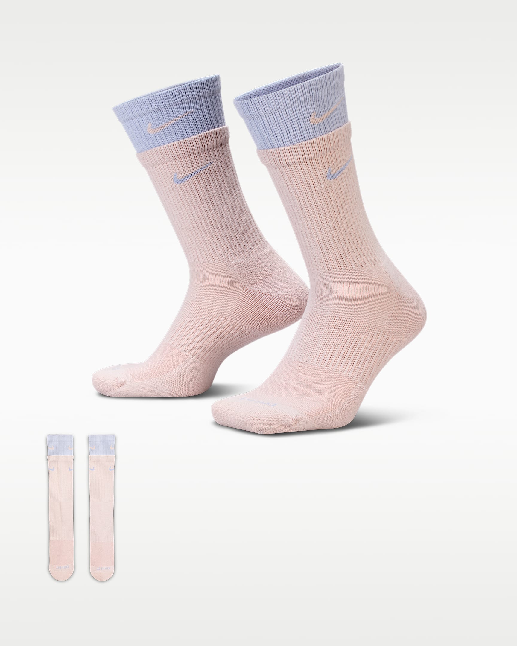 Nike Everyday Plus 舒适速干中筒训练袜（1 双） - 砂岩灰粉/幻影/砂岩灰粉