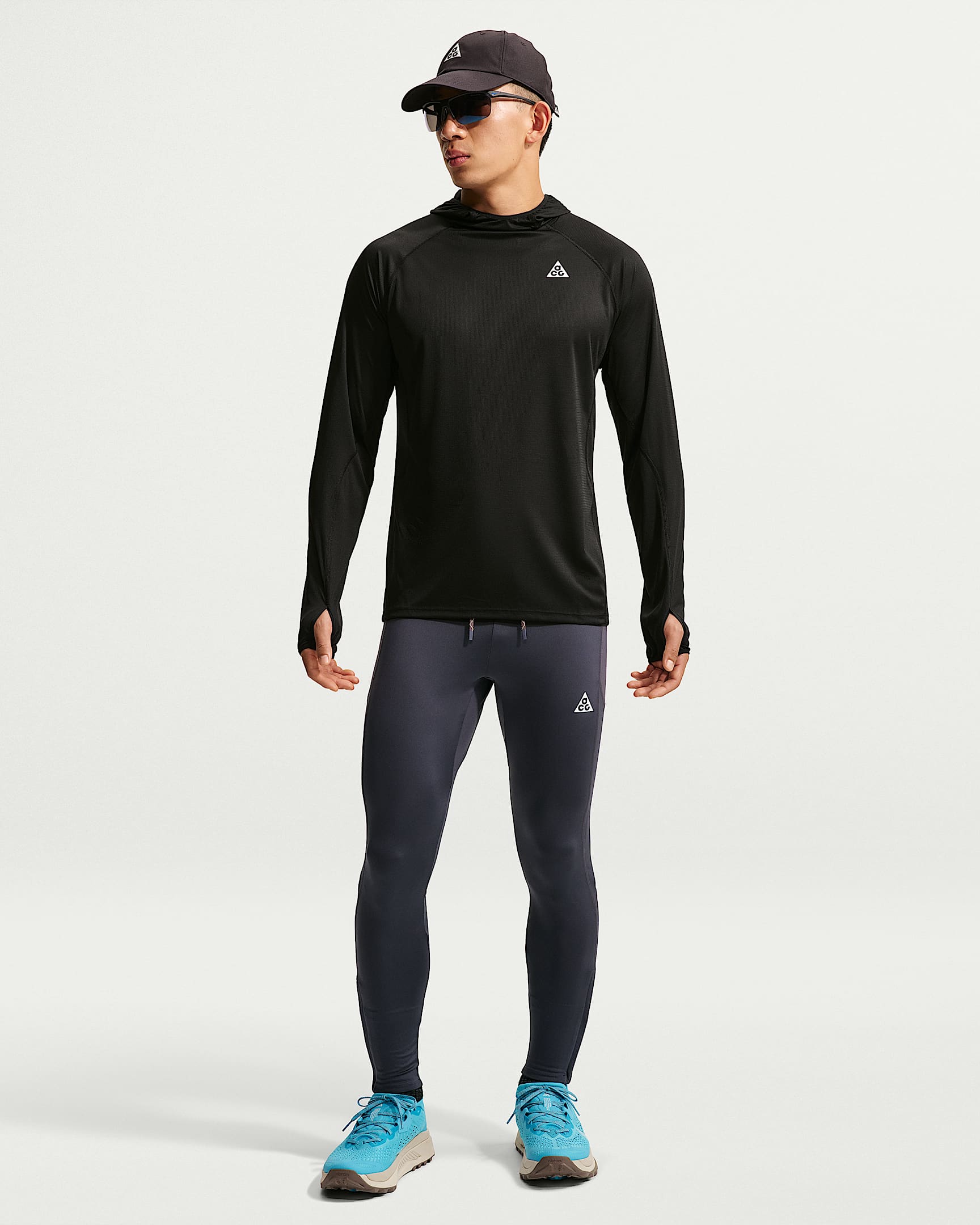 Nike ACG "Lunar Ray" Dri-FIT ADV 男子速干越野跑步紧身裤 - 铁架黑/山峰白