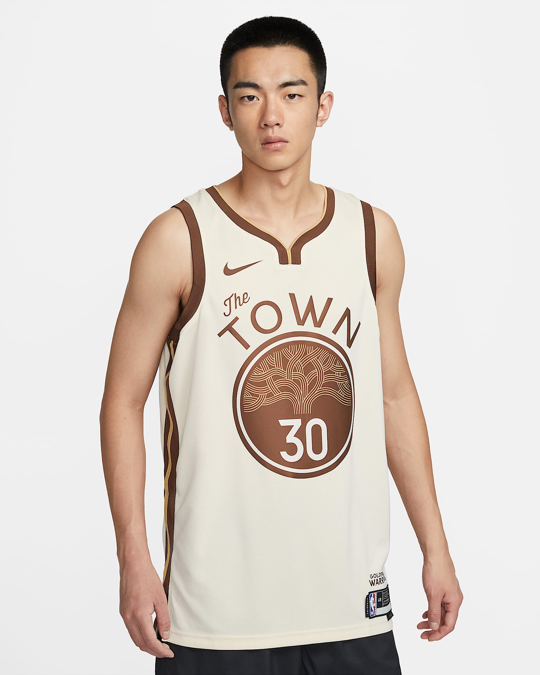 金州勇士队斯蒂芬·库里 (Stephen Curry) City Edition Nike NBA Swingman Jersey 男子速干球衣 - 自然白