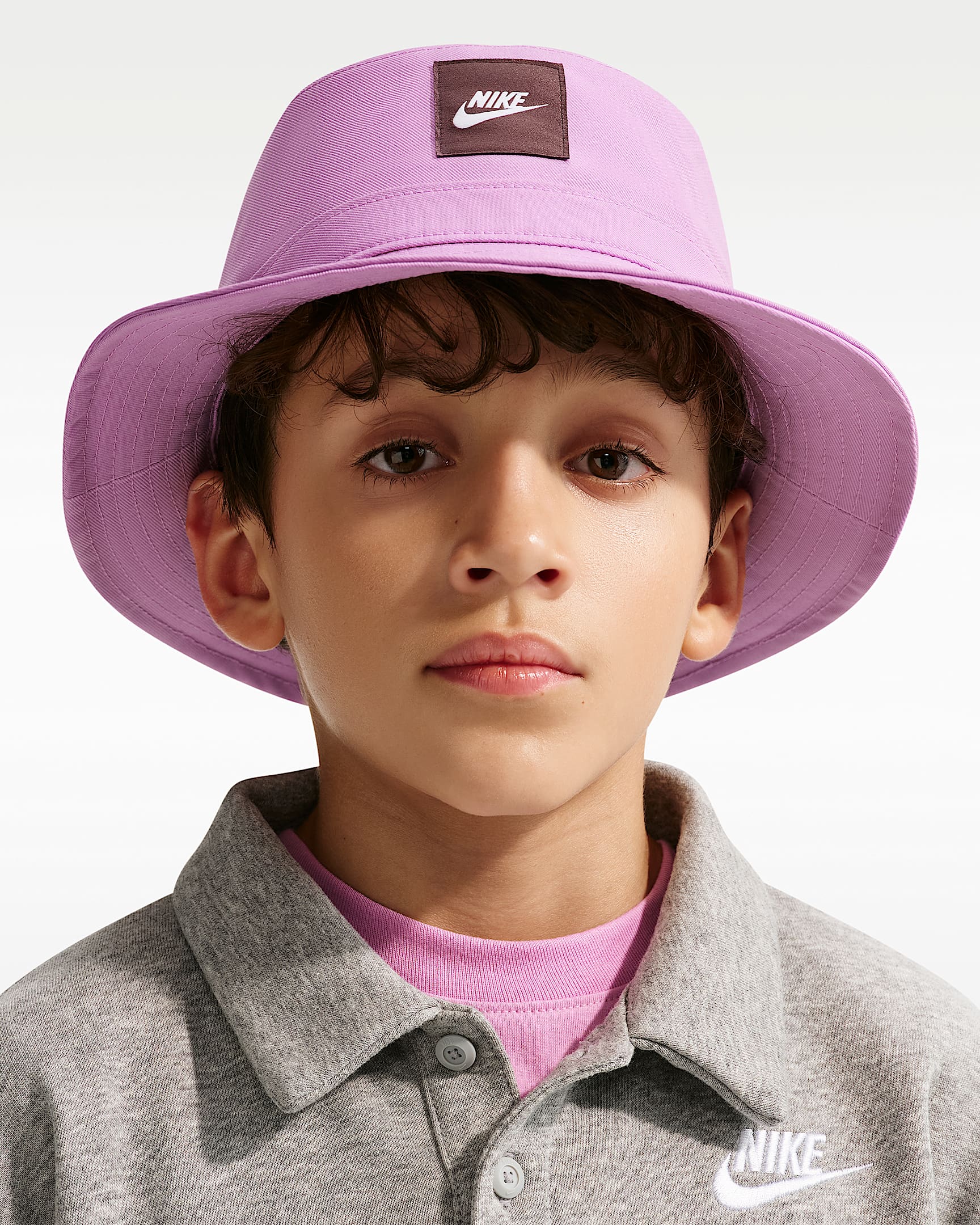 Nike Apex Futura 大童渔夫运动帽 - 浅品红/白色