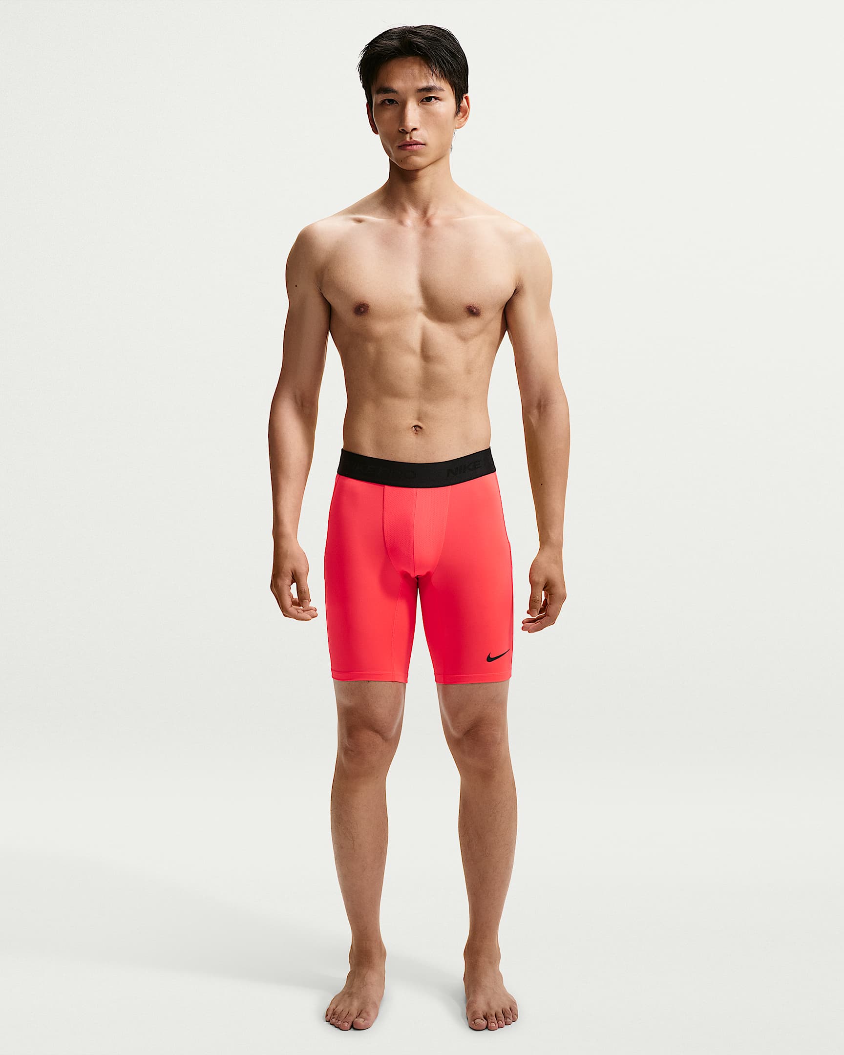 Nike Pro Dri-FIT 男子速干紧身训练短裤 - 激光红/黑