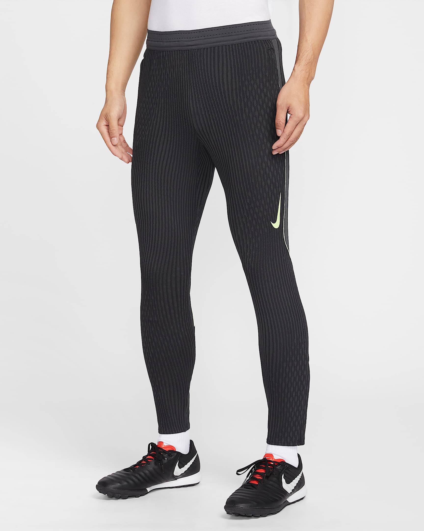 Nike Strike Elite Dri-FIT ADV 男子速干针织足球长裤 - 暗烟灰/黑/微黄绿/微黄绿