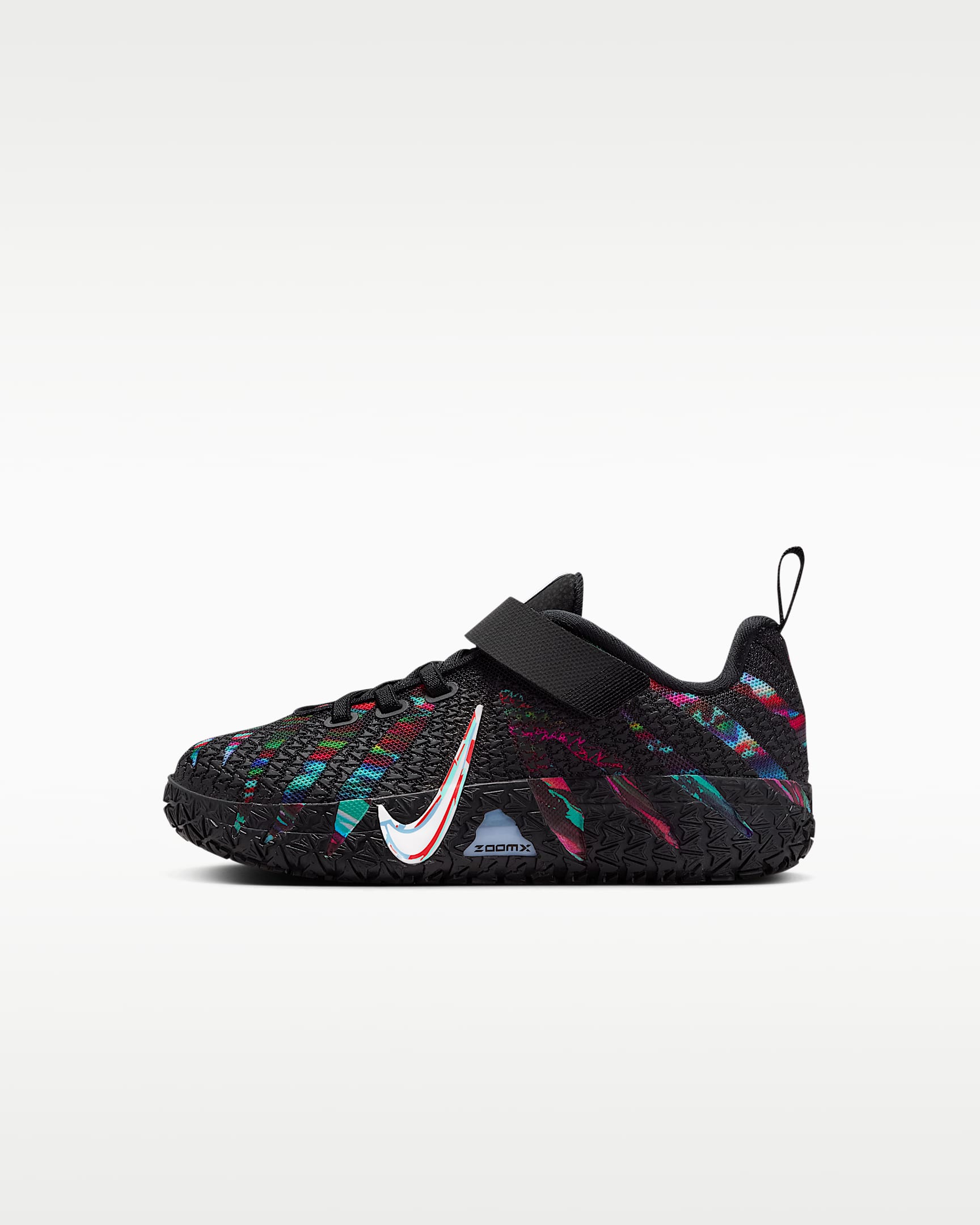 JA 3 莫兰特幼童篮球鞋 - 黑/亮深红/狂喜钴蓝/白色