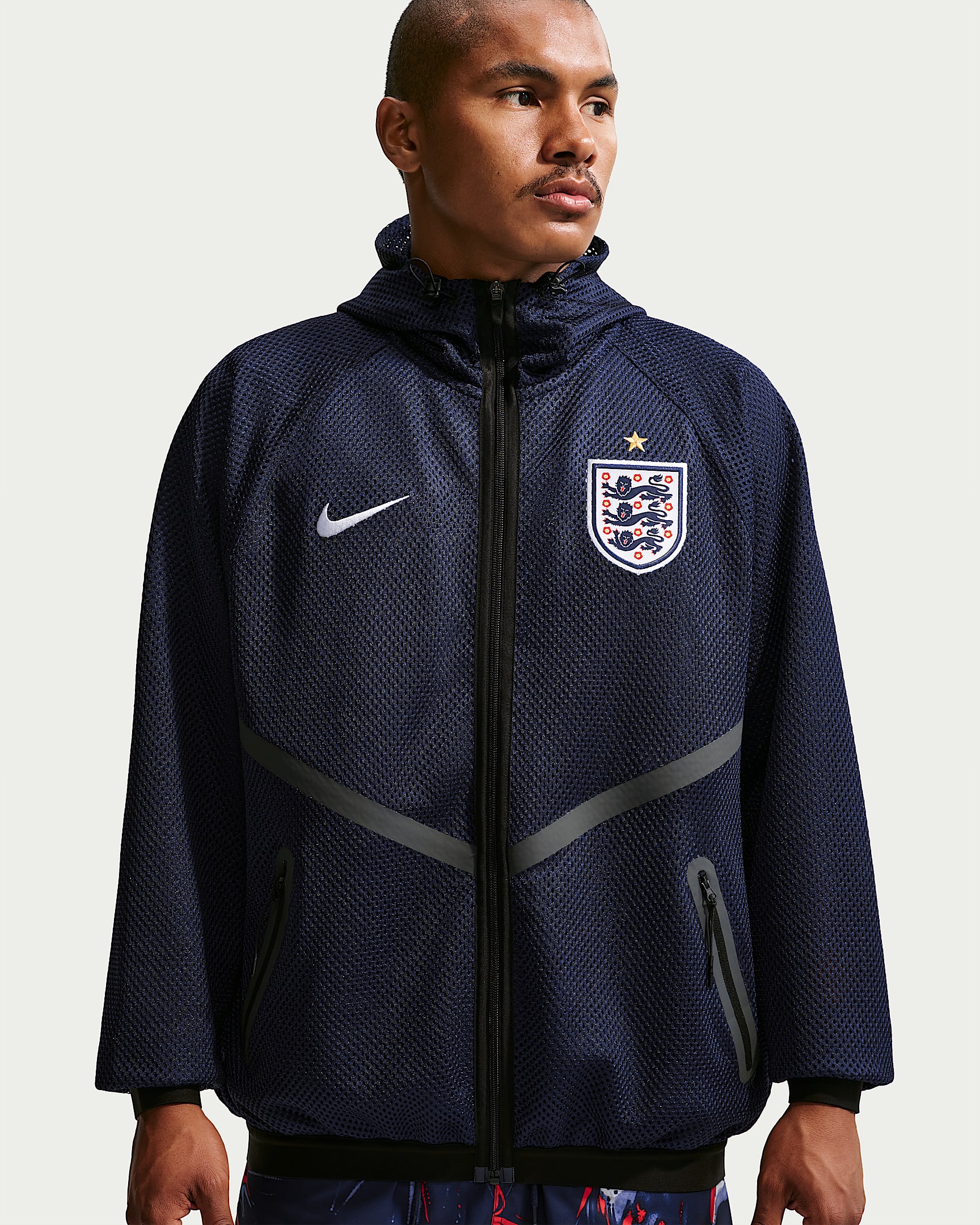 英格兰队 Nike Dri-FIT Anthem 男子速干足球夹克 - 黑曜石色/黑/白色