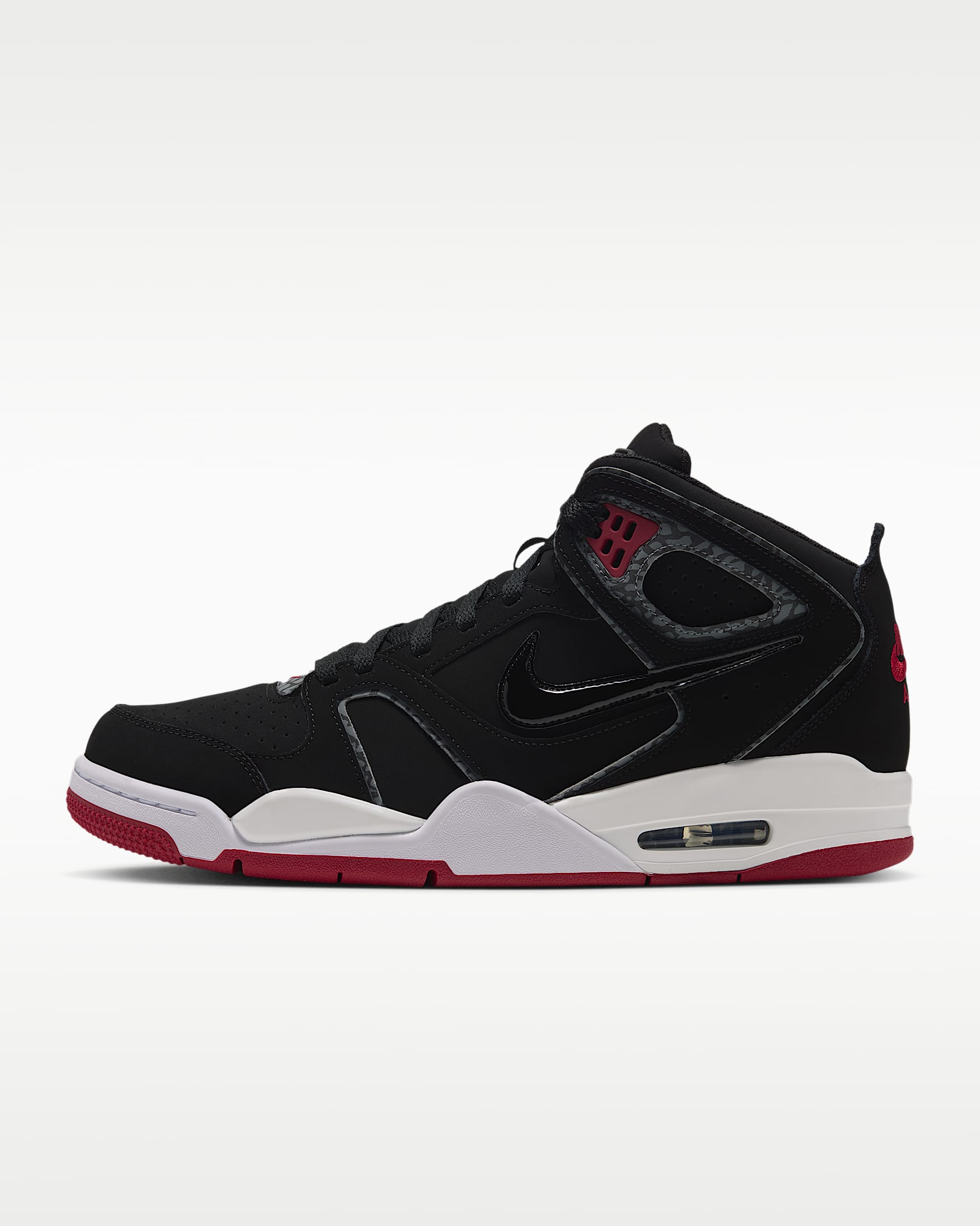 Nike Air Flight Falcon 男子运动鞋 - 黑/校园红/白色/黑