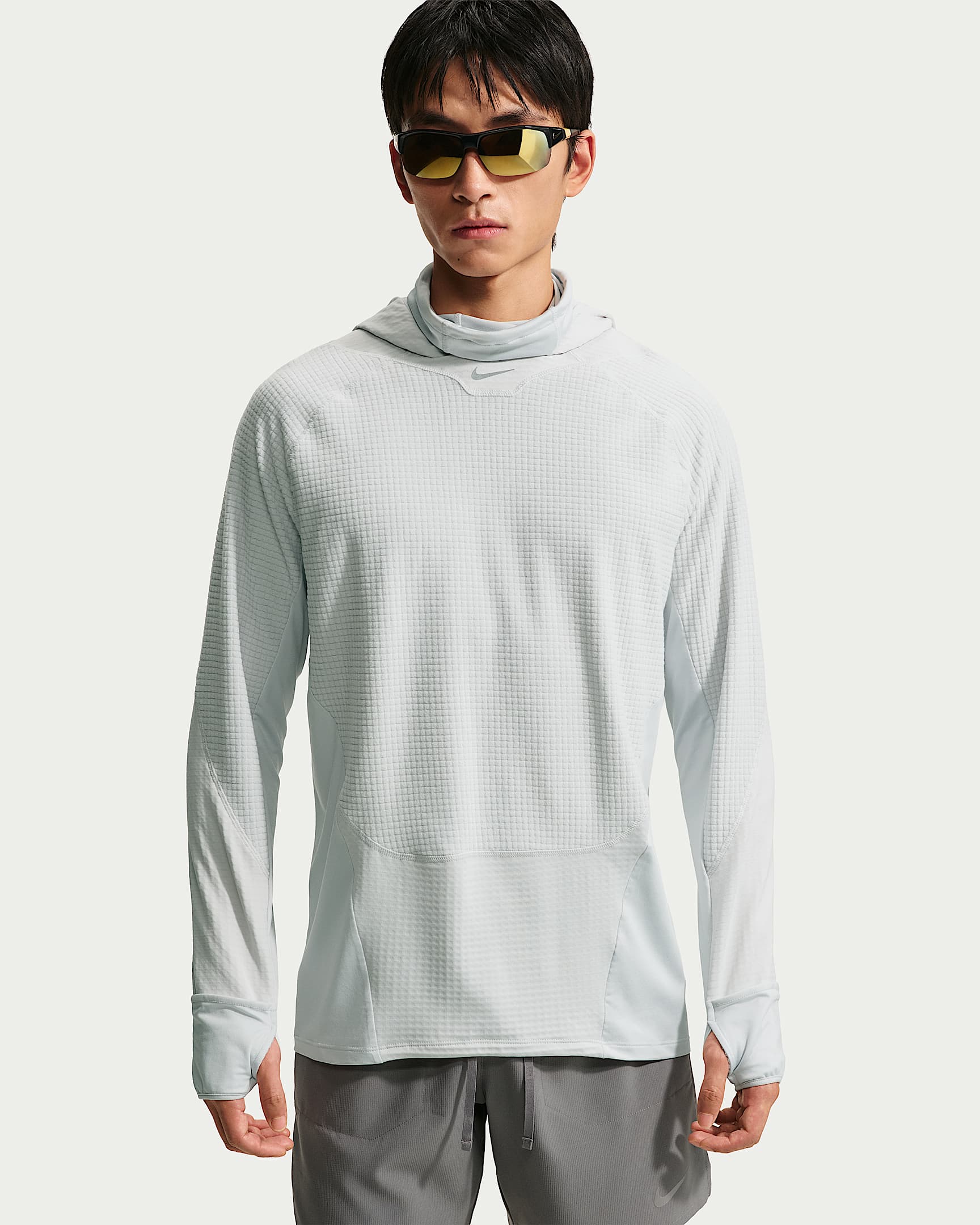 Nike Stride Therma-FIT 锁热科技男子冬季款跑步中间层上衣 - 尘光子色/尘光子色/黑