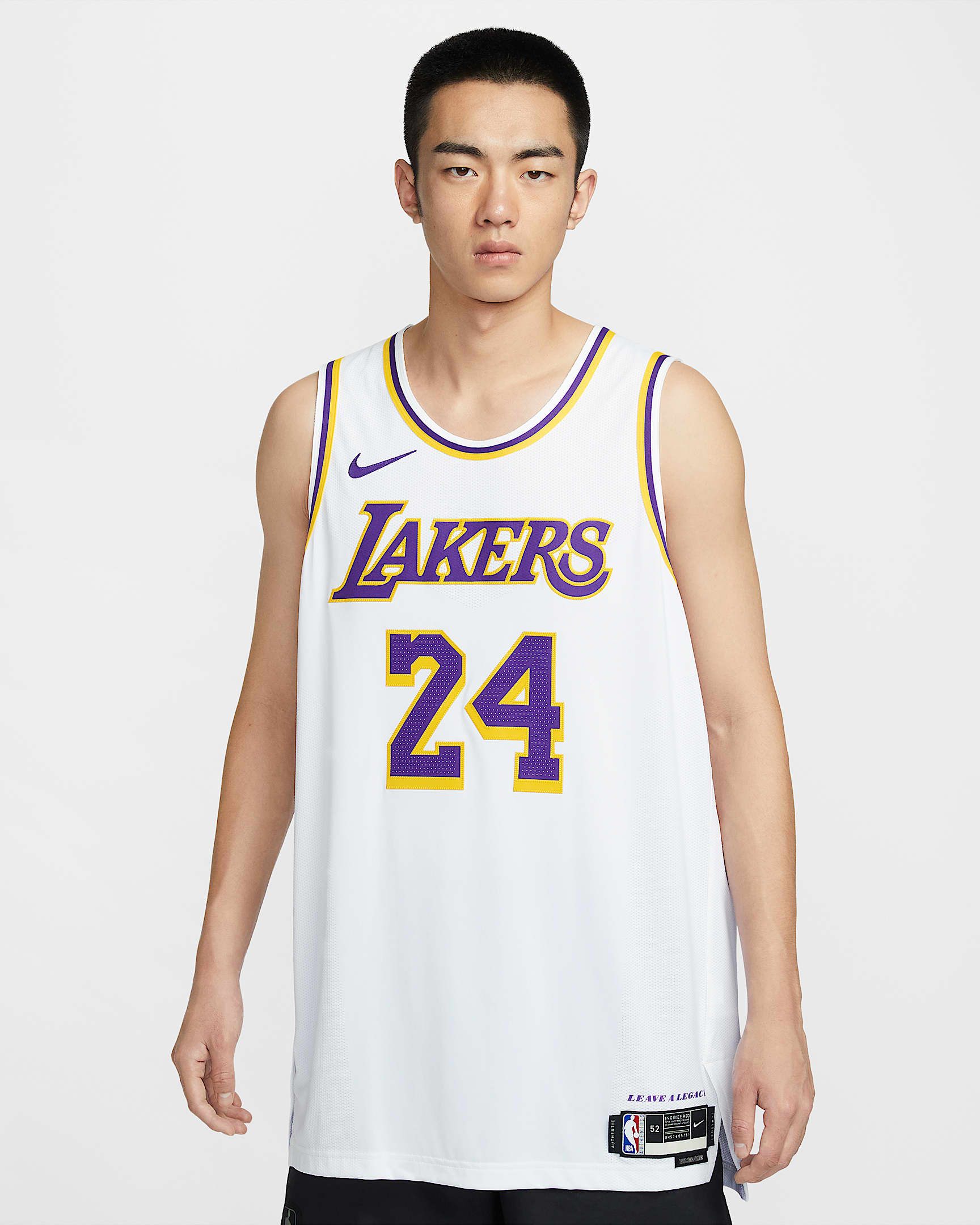 洛杉矶湖人队 Association Edition Nike Dri-FIT ADV NBA Authentic Jersey 男子速干球衣 - 白色