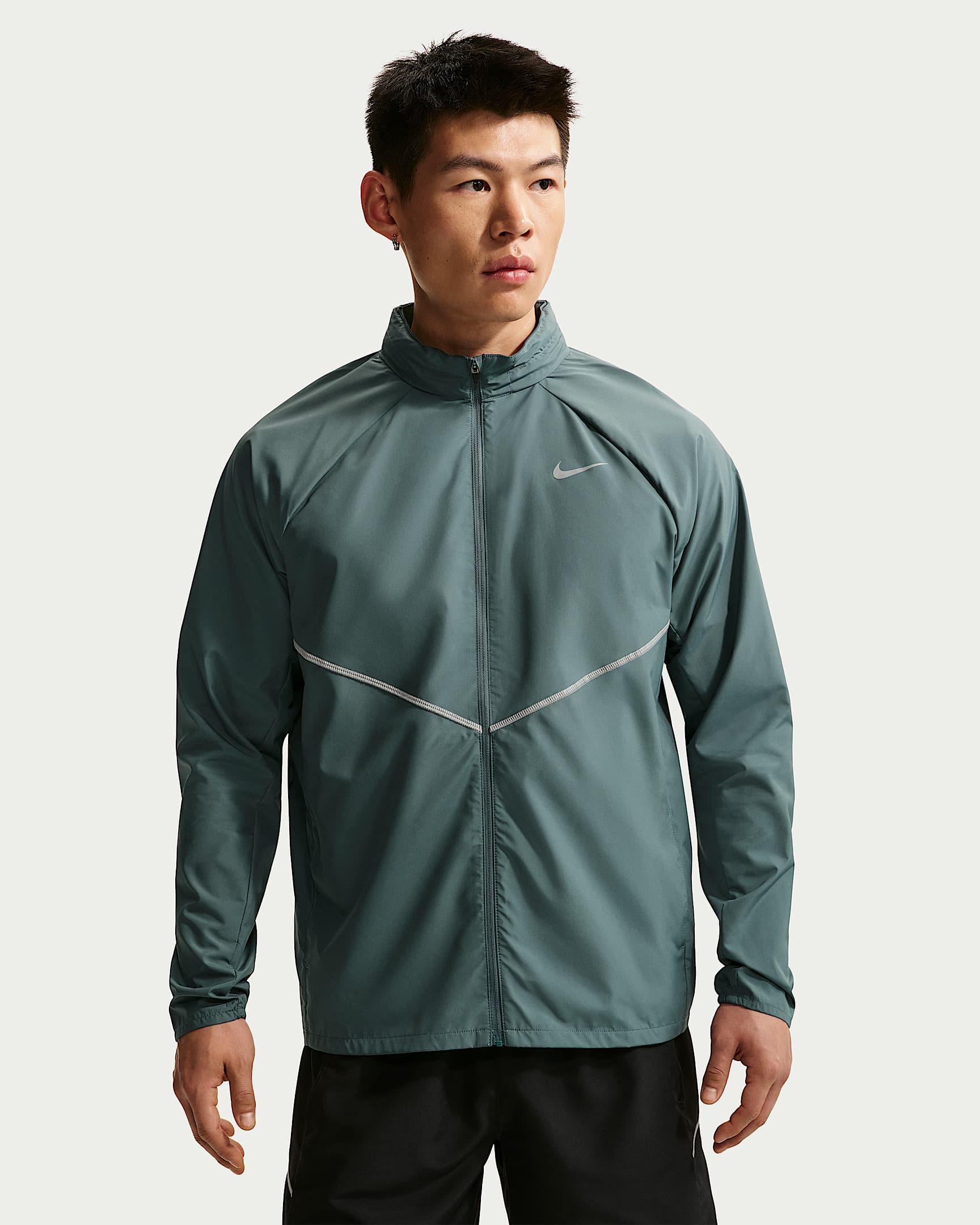 Nike Miler Repel 男子拒水跑步夹克防晒衣皮肤衣 - 矿物岩板蓝/矿物岩板蓝