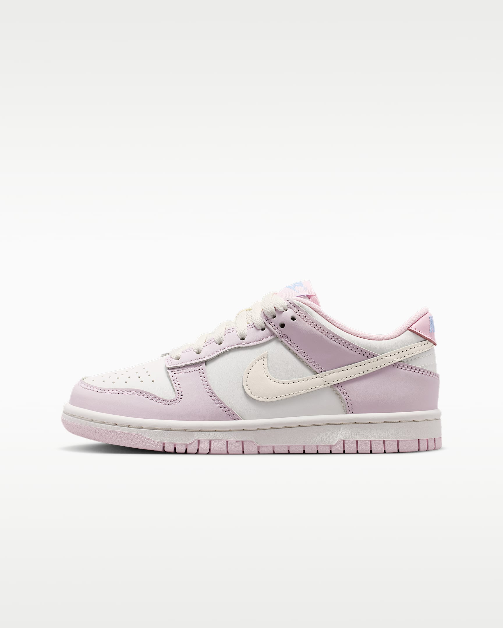 Nike Dunk Low 大童运动鞋 - 帆白/帆白/浅紫丁香色/幻影灰白
