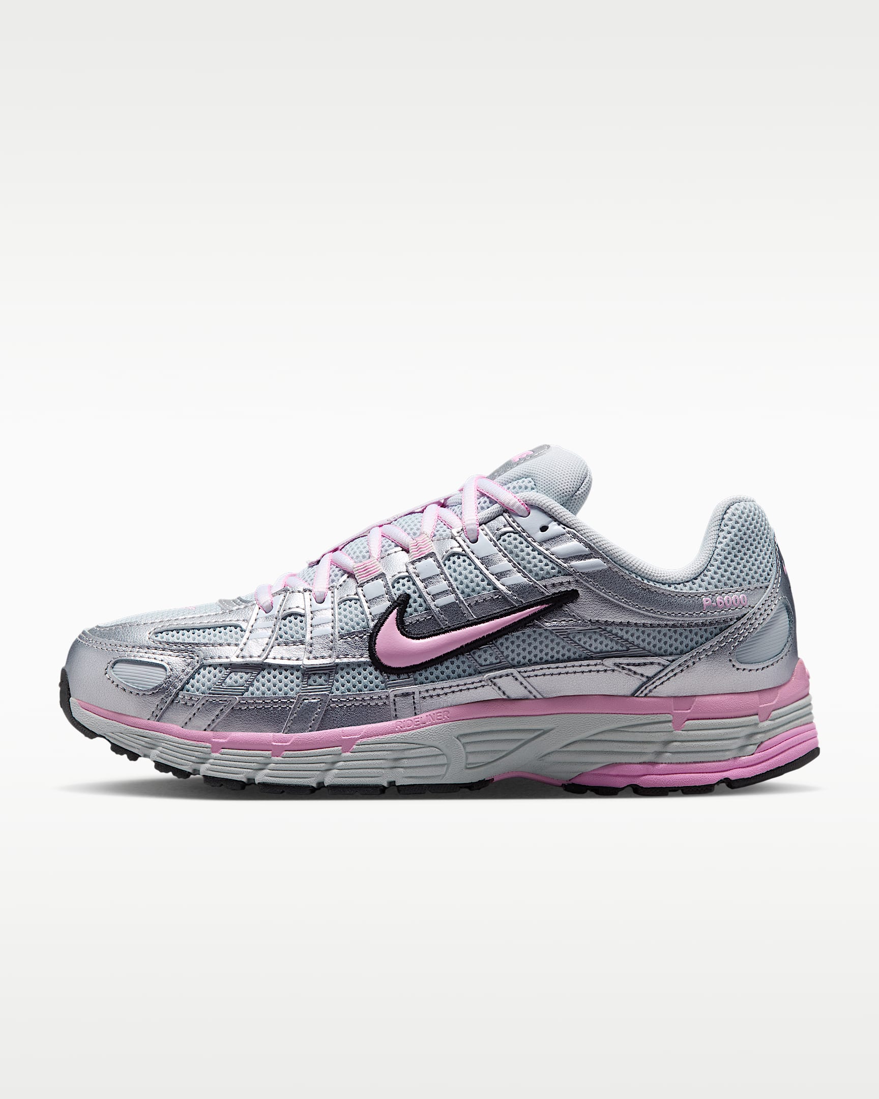 Nike P-6000 女子运动鞋 - 白金色/金属银/黑/上升粉