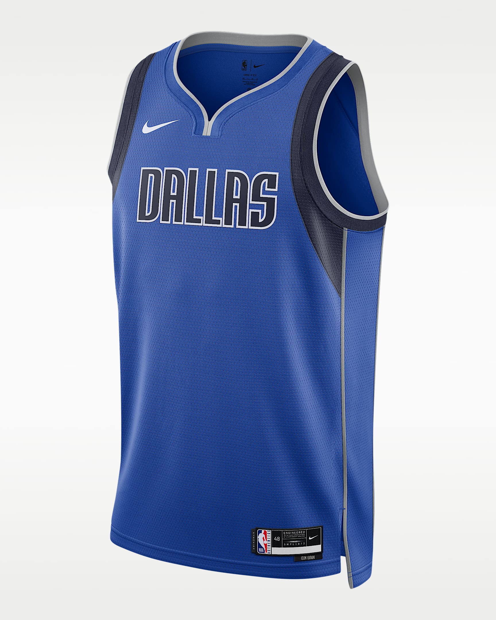 达拉斯独行侠队 Icon Edition Nike Dri-FIT NBA Swingman Jersey 男子速干球衣 - 游戏宝蓝/白色