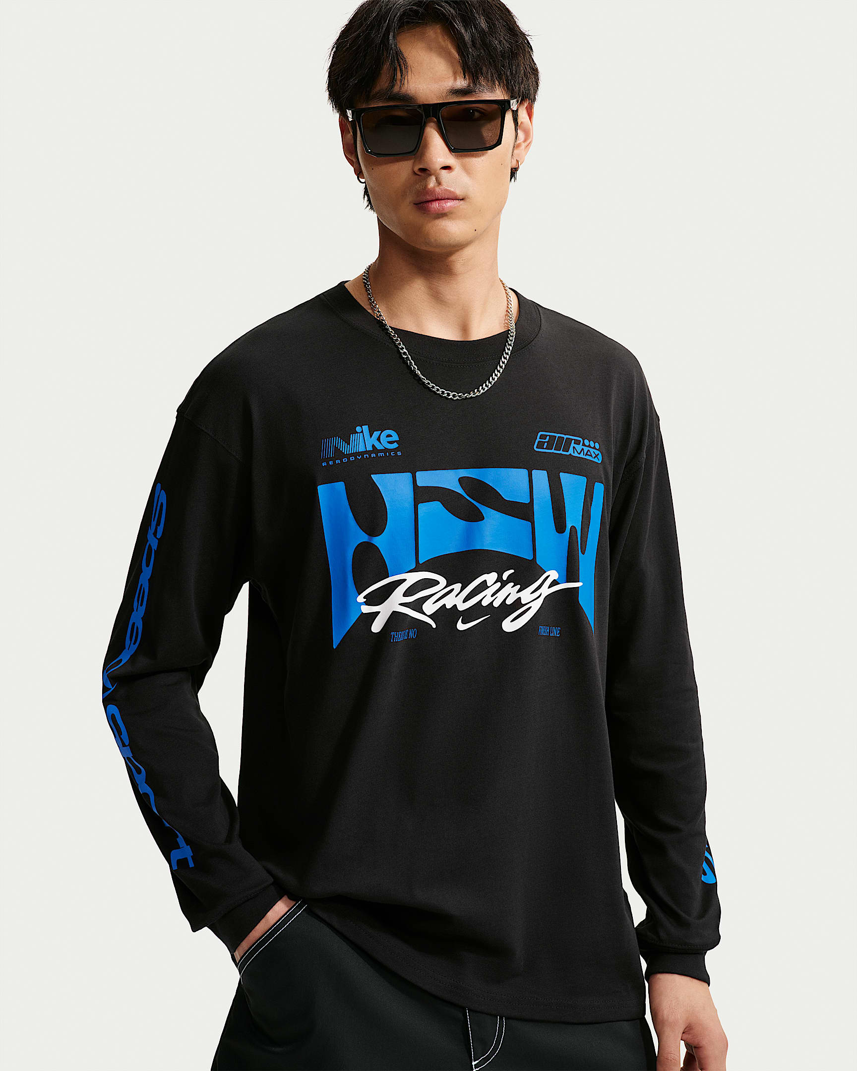 Nike Sportswear 男子长袖T恤 - 黑
