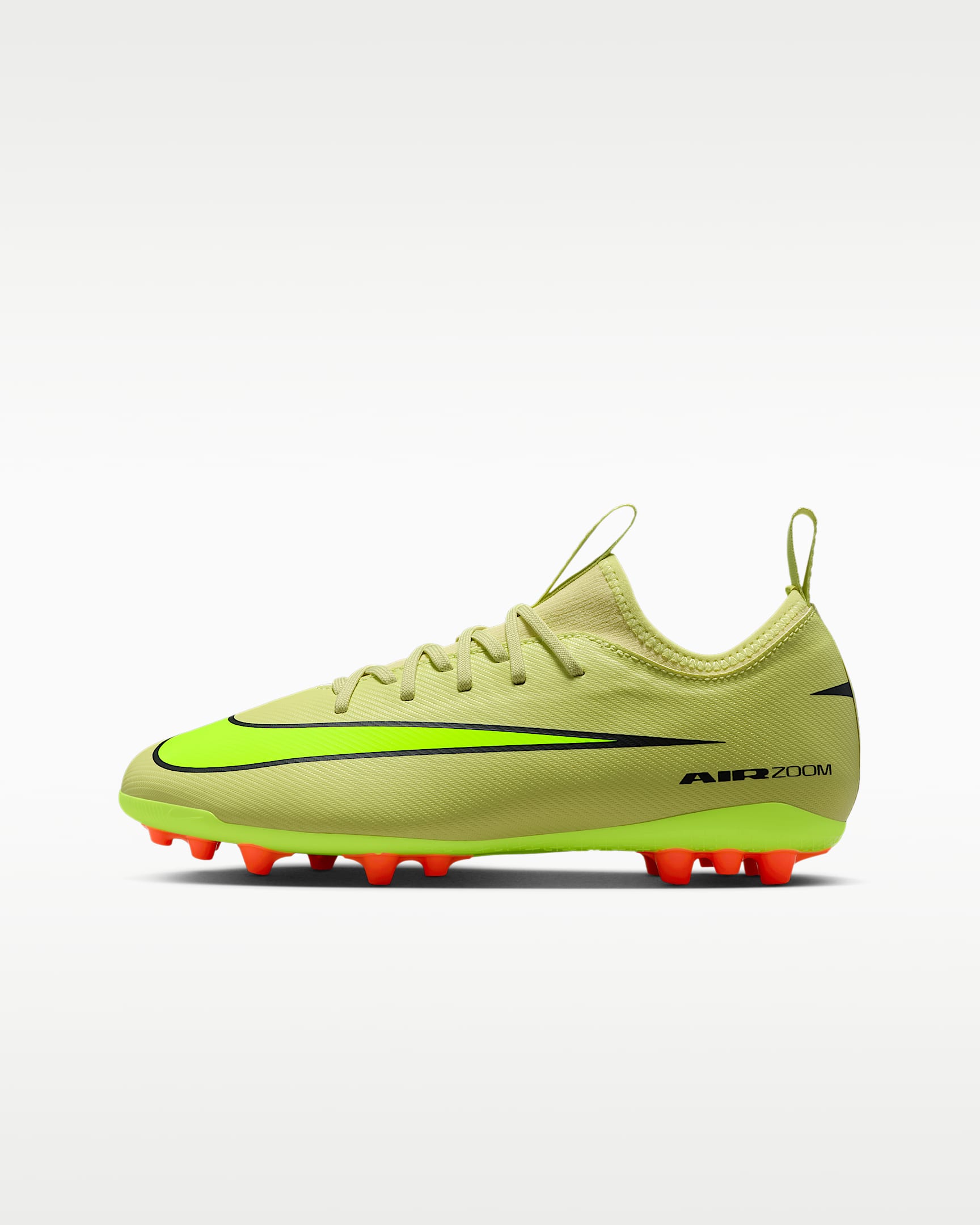 Nike Jr. Mercurial Vapor 16 Academy 耐克刺客系列大童 AG 人造草地低帮足球鞋 - 亮石灰色/橙红/荧光黄